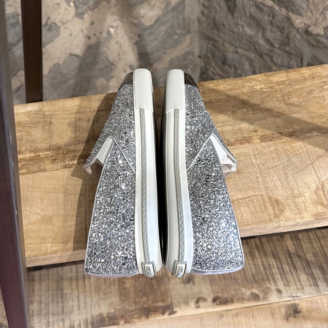 Miu Miu Miu Miu Silver Glitter Pointy Sneakers Size US 6 / IT 36 - 7 Thumbnail