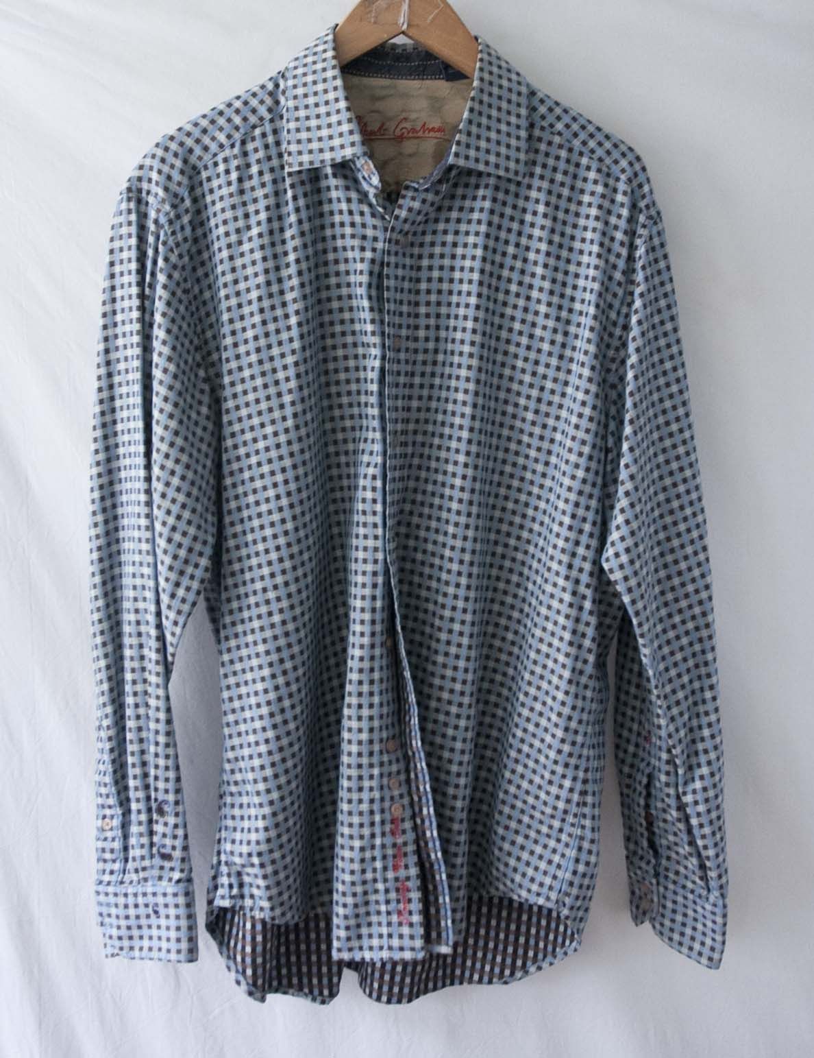Robert Graham Robert Graham Shirt Blue/ Gray Size L Size US M / EU 48-50 / 2 - 2 Thumbnail