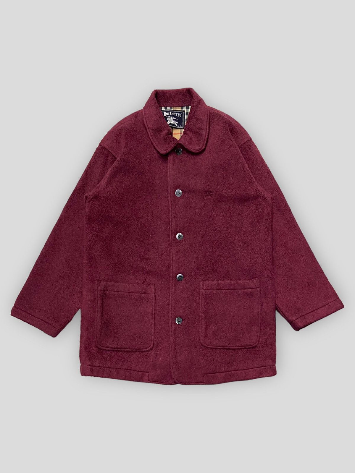 Burberry × Vintage Vintage Burberrys Nova Check Fleece Chore Jacket FW 1989 Size US M / EU 48-50 / 2 - 2 Thumbnail