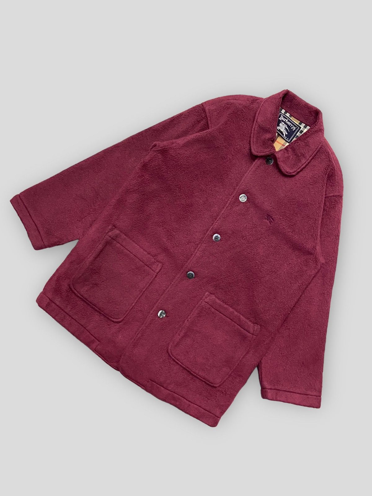 Burberry × Vintage Vintage Burberrys Nova Check Fleece Chore Jacket FW 1989 Size US M / EU 48-50 / 2 - 5 Thumbnail
