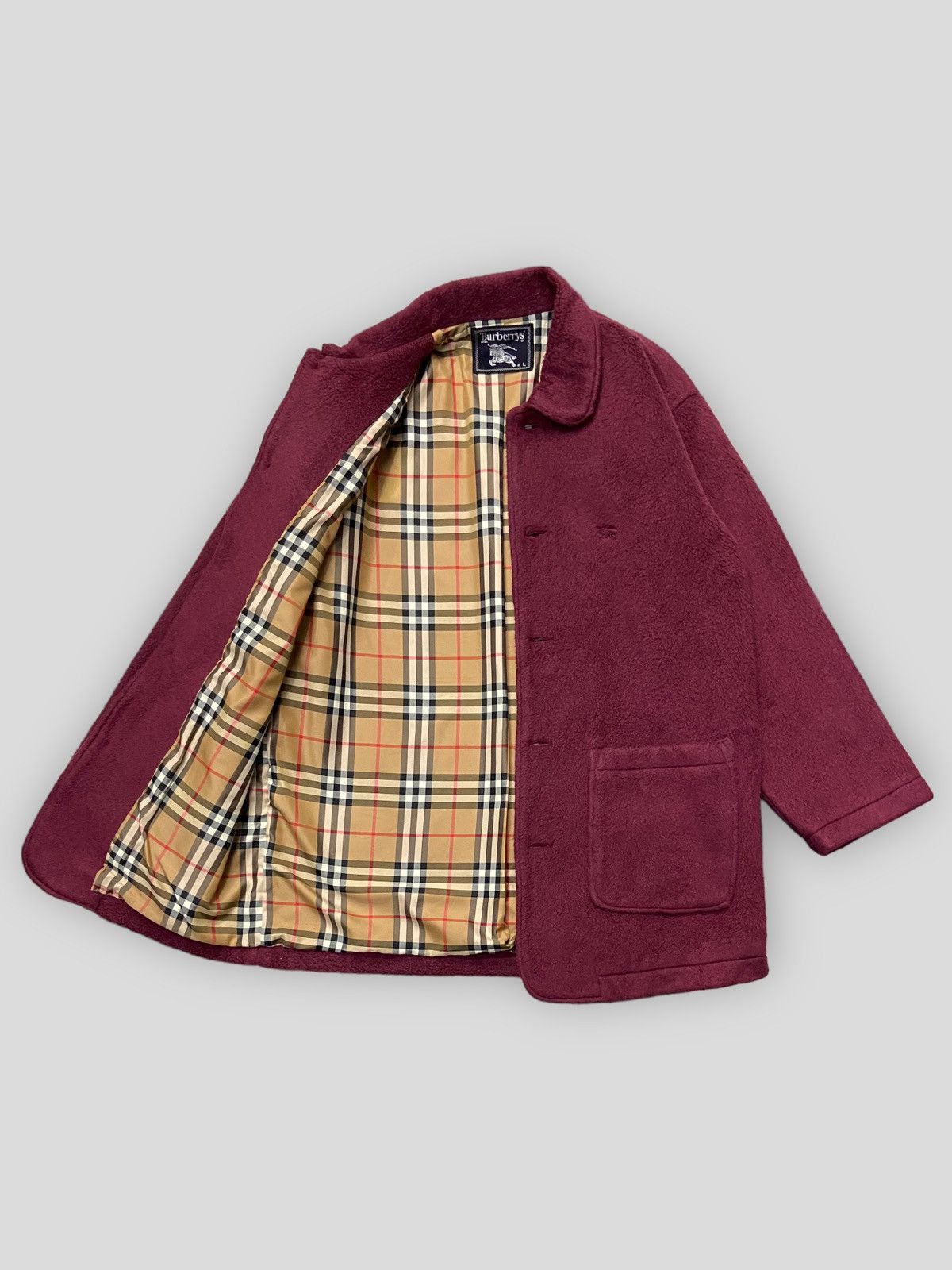 Burberry × Vintage Vintage Burberrys Nova Check Fleece Chore Jacket FW 1989 Size US M / EU 48-50 / 2 - 1 Thumbnail