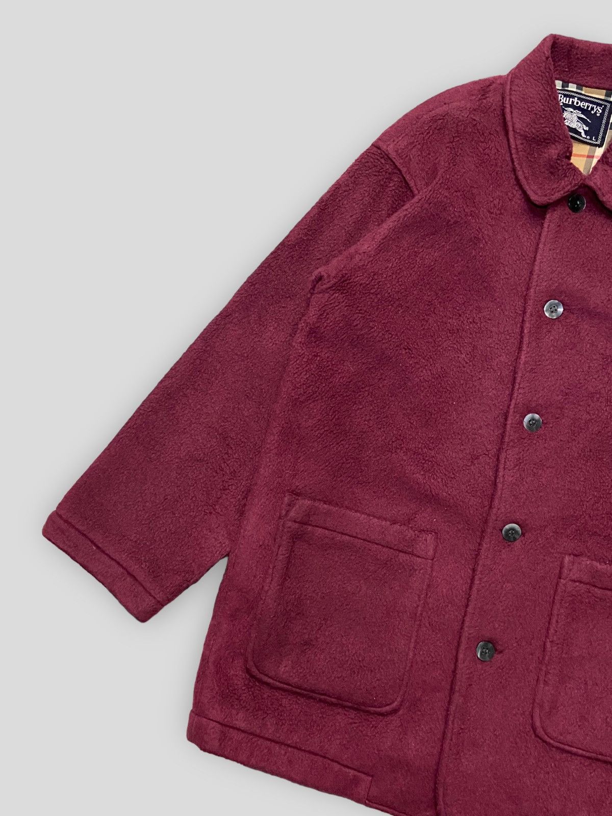 Burberry × Vintage Vintage Burberrys Nova Check Fleece Chore Jacket FW 1989 Size US M / EU 48-50 / 2 - 6 Thumbnail