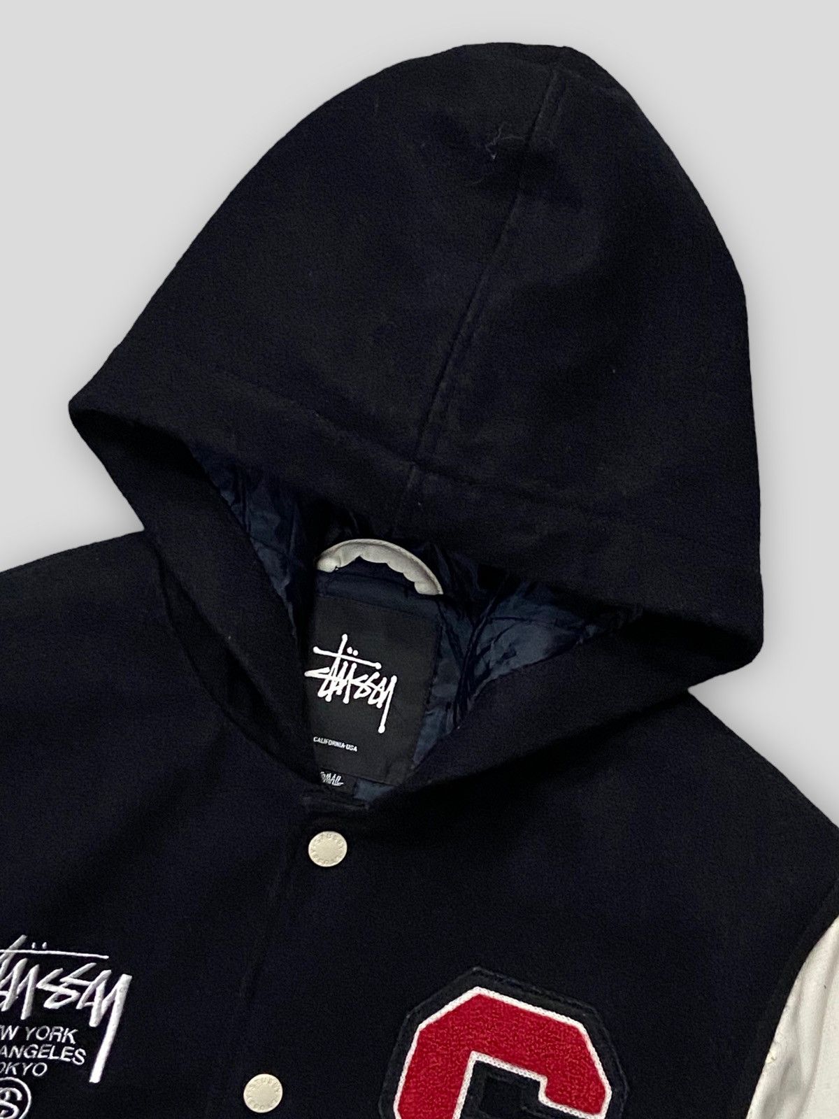 Stussy × Vintage Vintage Stussy International Tour Wool Varsity Jacket Size US S / EU 44-46 / 1 - 14 Thumbnail