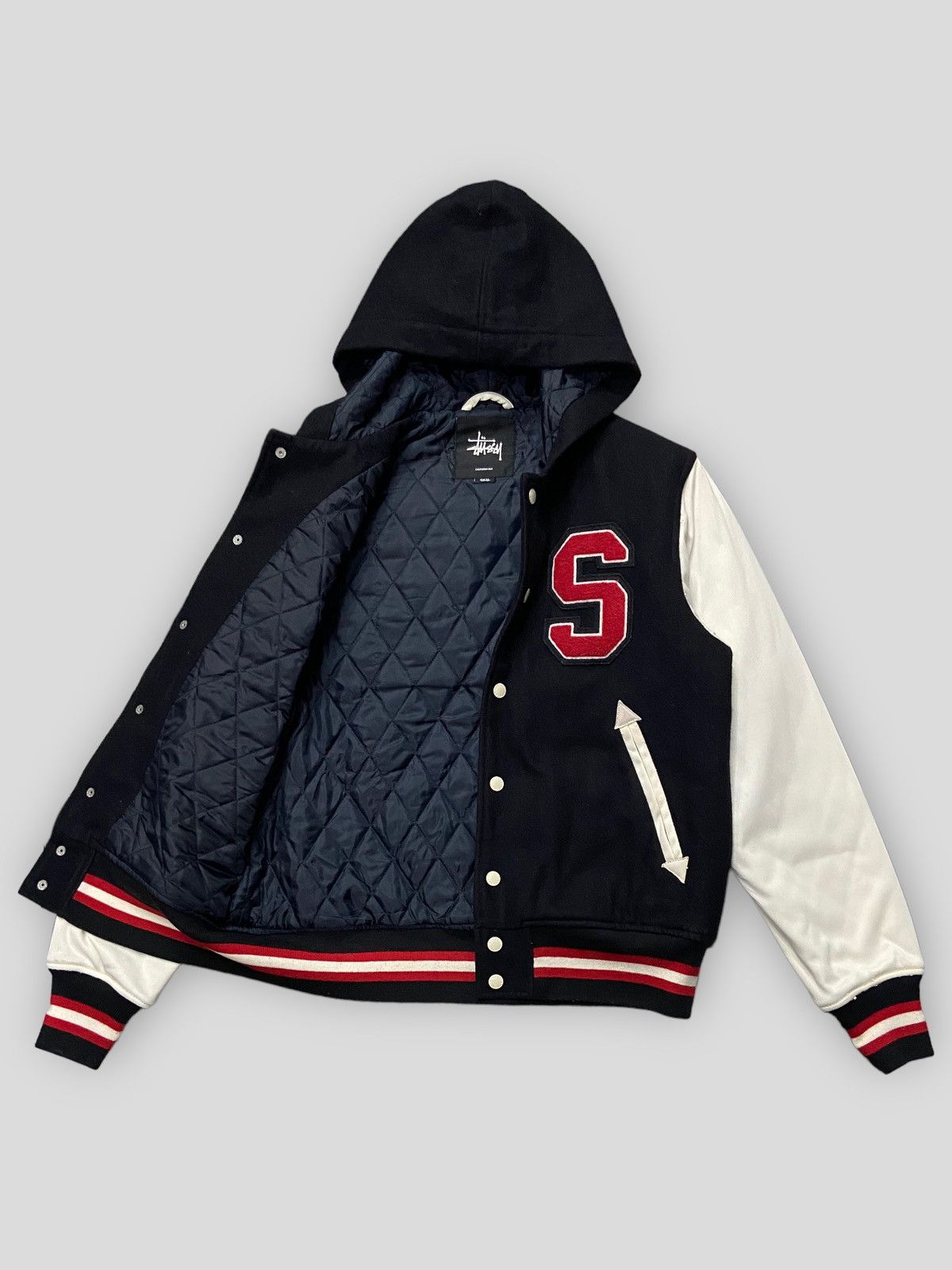 Stussy × Vintage Vintage Stussy International Tour Wool Varsity Jacket Size US S / EU 44-46 / 1 - 15 Thumbnail