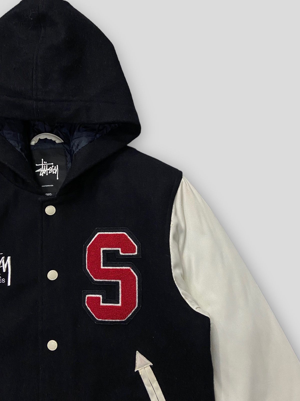 Stussy × Vintage Vintage Stussy International Tour Wool Varsity Jacket Size US S / EU 44-46 / 1 - 9 Thumbnail