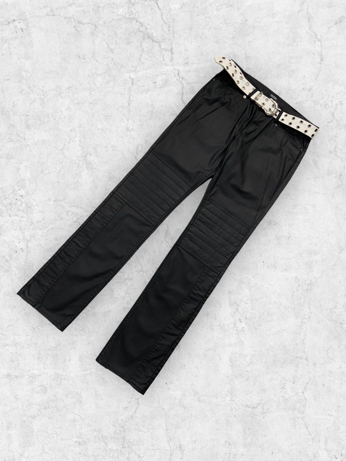 Burberry Vintage Burberry Waxed Biker Pants Rivet Belt Size US 32 / EU 48 - 4 Thumbnail