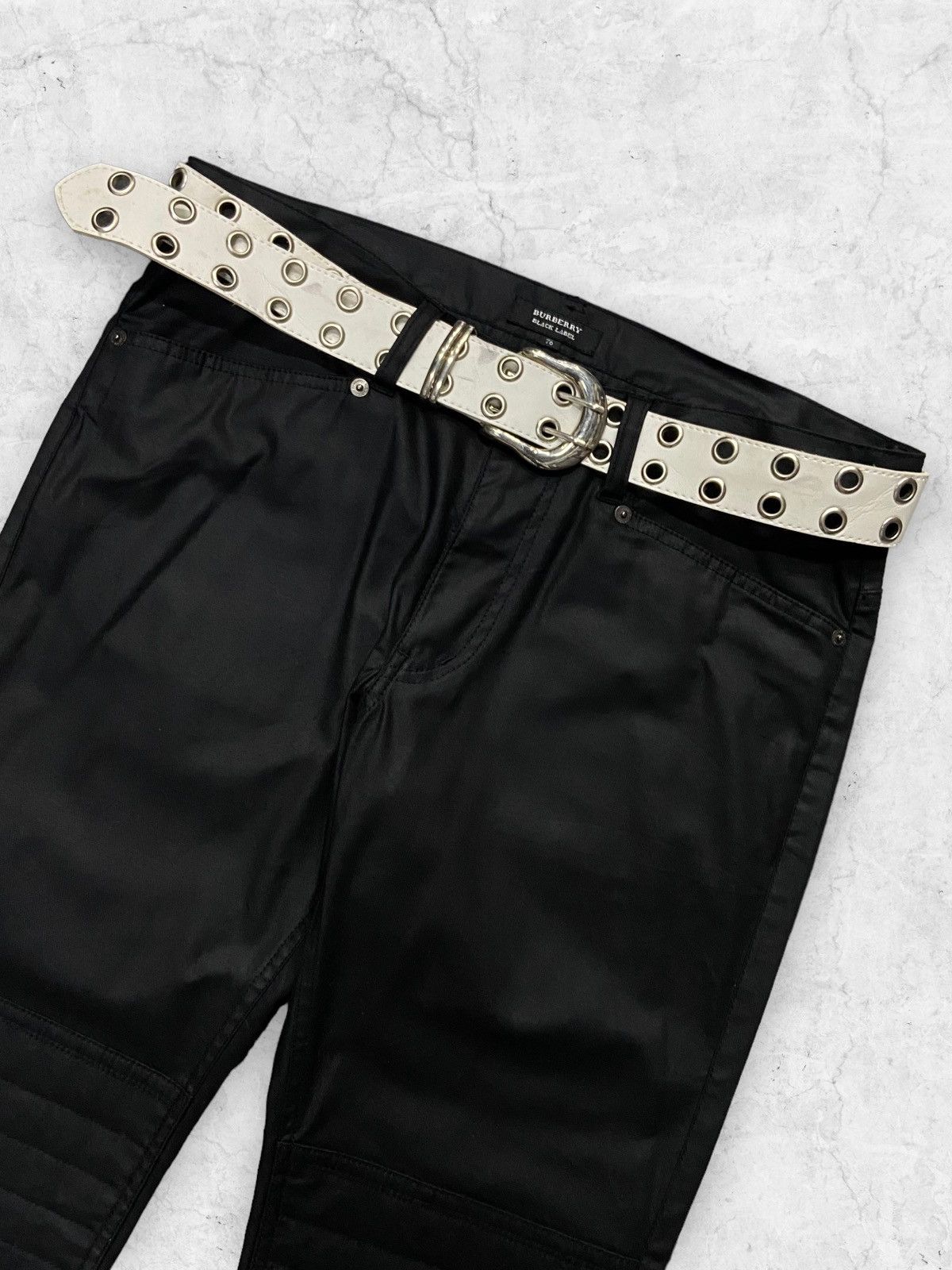 Burberry Vintage Burberry Waxed Biker Pants Rivet Belt Size US 32 / EU 48 - 5 Thumbnail