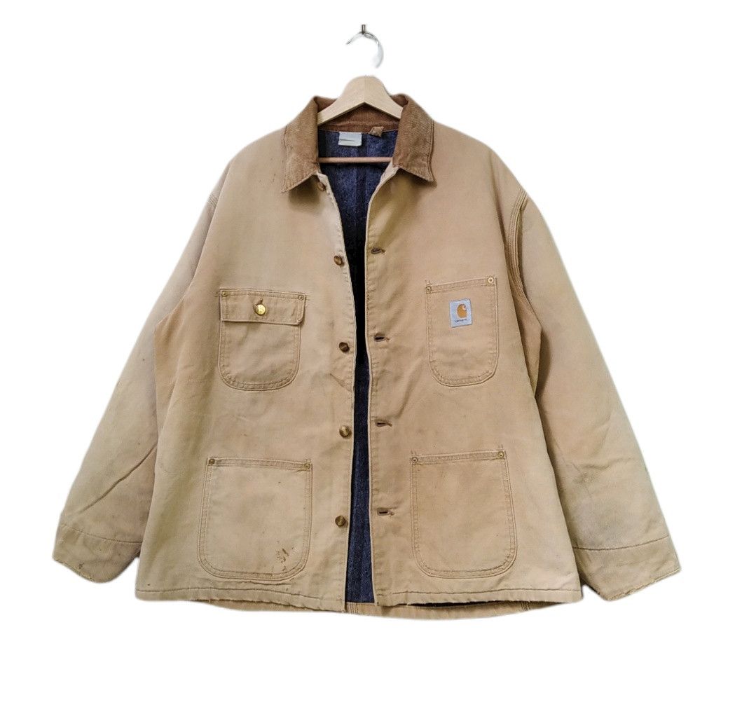 Carhartt × Vintage Very Sick!!Vintage Carhartt Tan Blanket-Lined Jacket Size US XL / EU 56 / 4 - 4 Thumbnail