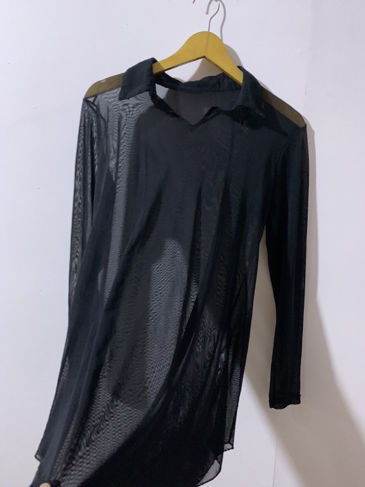 20471120 💸BINDINGOFFER💸Japanese unknown mesh open collar shirt Size US S / EU 44-46 / 1 - 5 Thumbnail