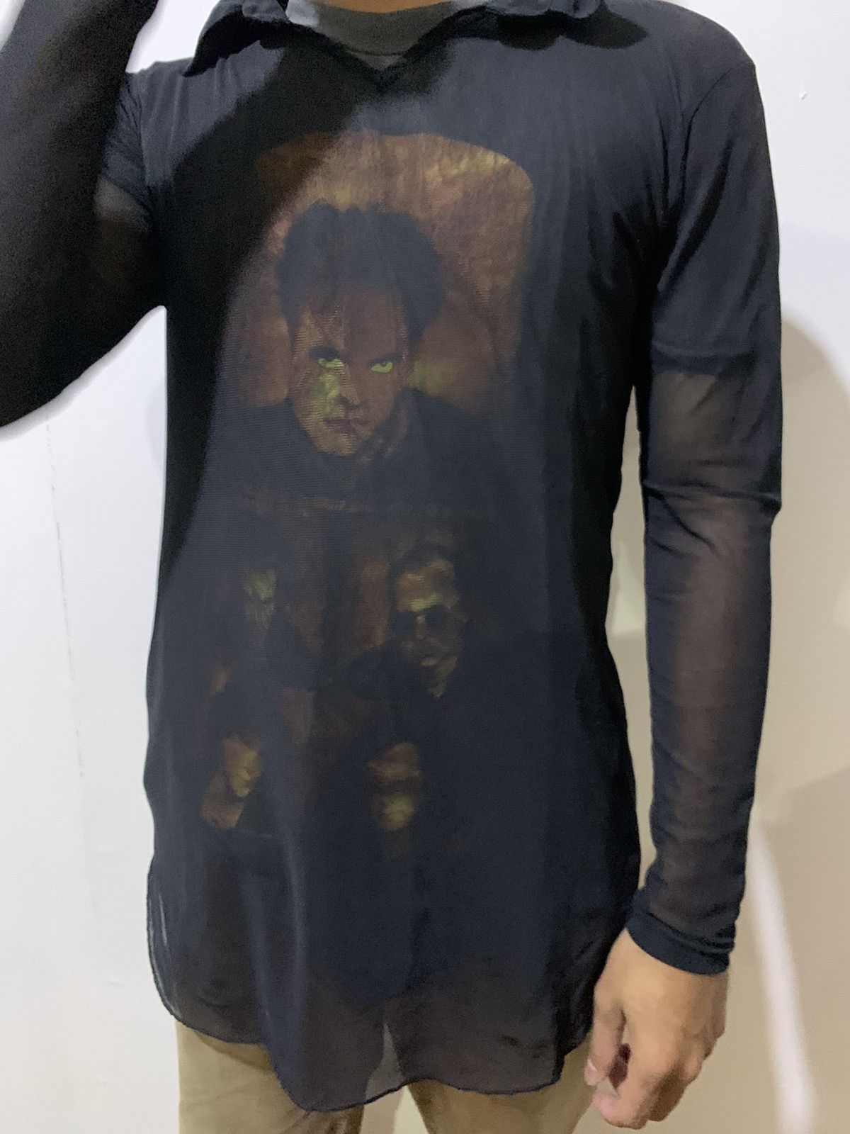 20471120 💸BINDINGOFFER💸Japanese unknown mesh open collar shirt Size US S / EU 44-46 / 1 - 1 Thumbnail