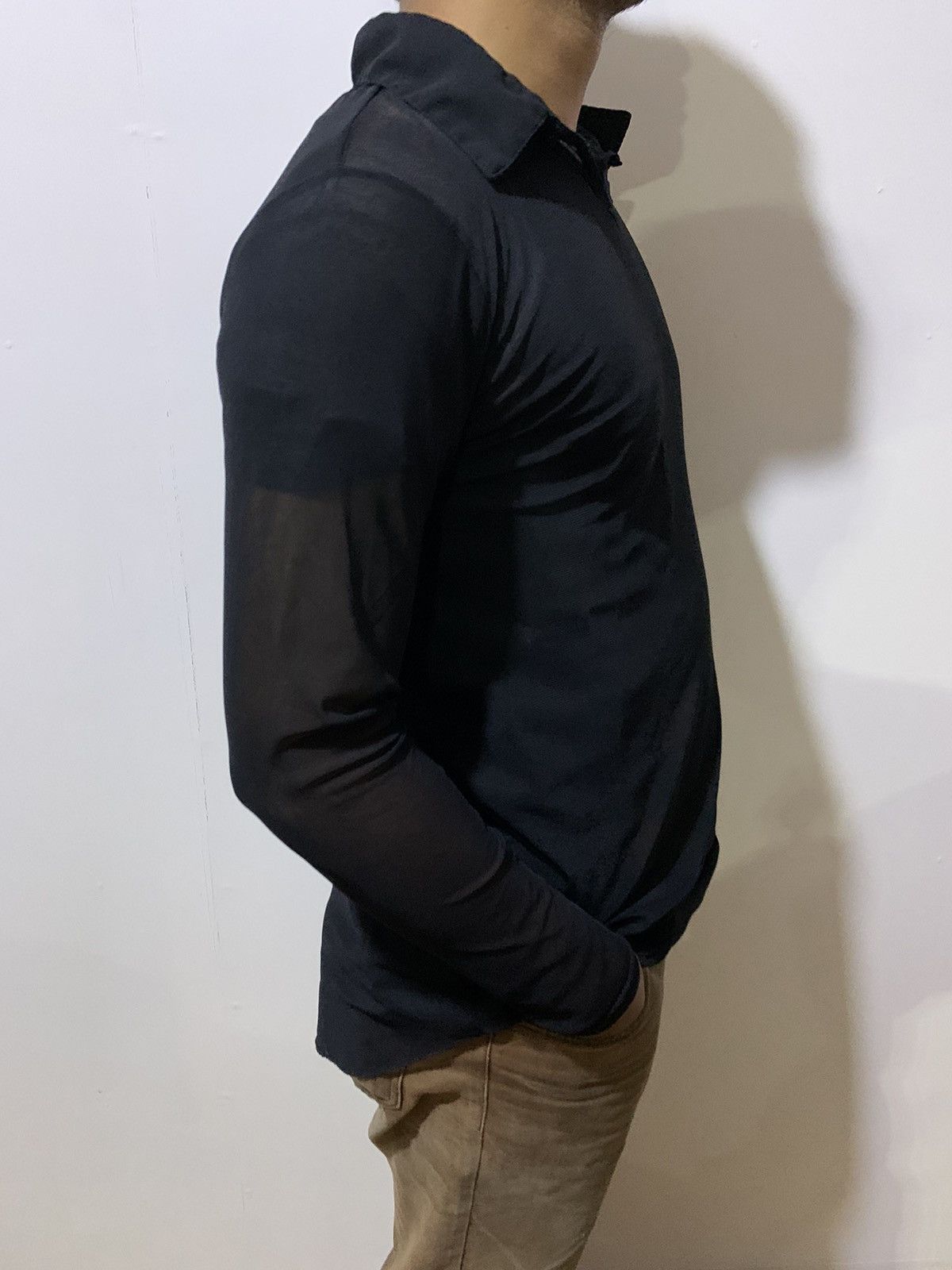 20471120 💸BINDINGOFFER💸Japanese unknown mesh open collar shirt Size US S / EU 44-46 / 1 - 2 Thumbnail