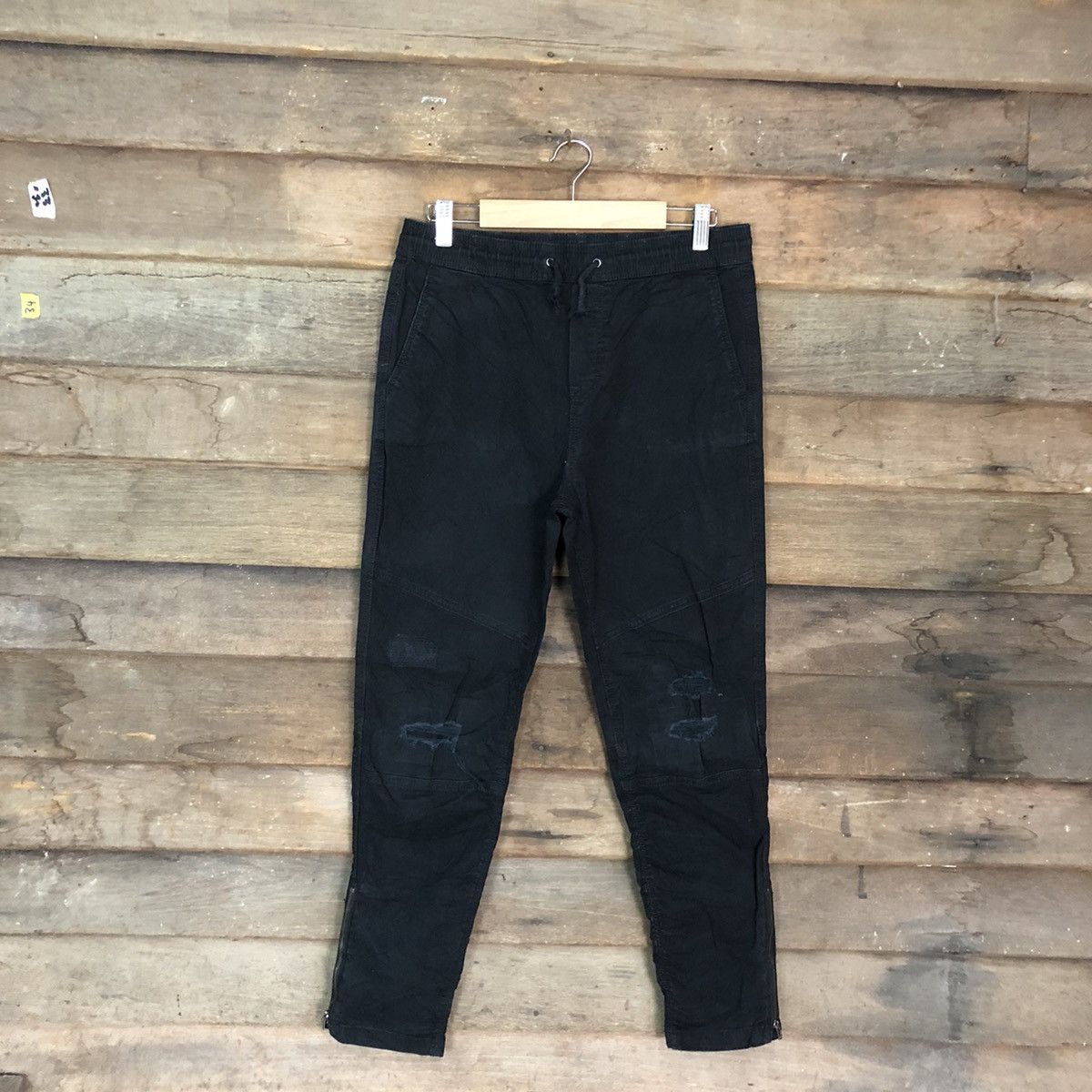 Japanese Brand DLL Japan Black ripped distressed Slim Fit Pants #c1254 Size US 28 / EU 44 - 1 Thumbnail