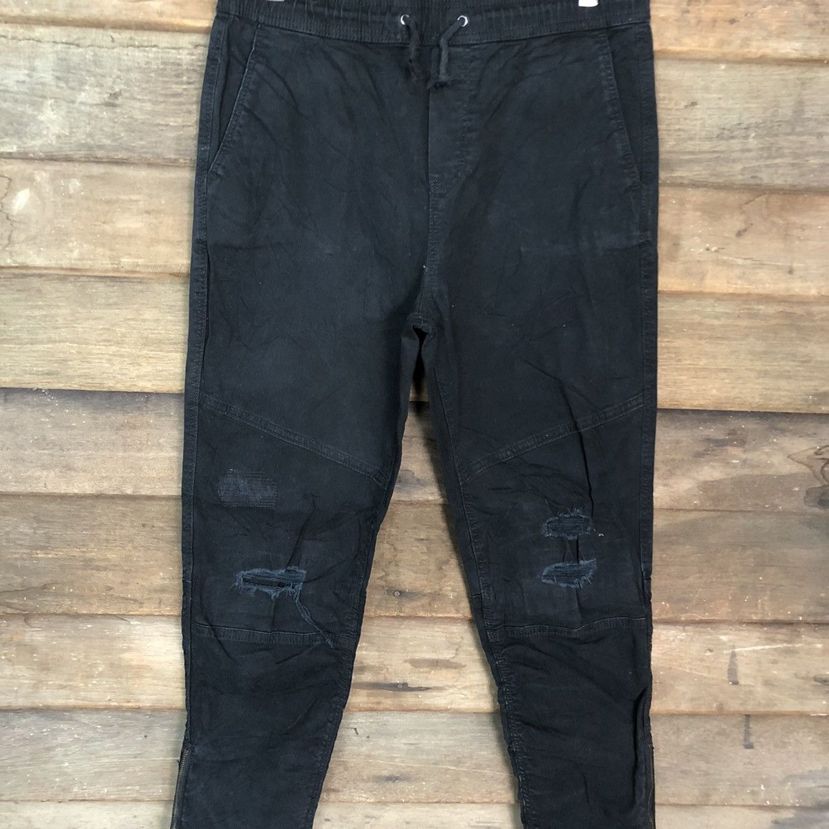 Japanese Brand DLL Japan Black ripped distressed Slim Fit Pants #c1254 Size US 28 / EU 44 - 4 Thumbnail