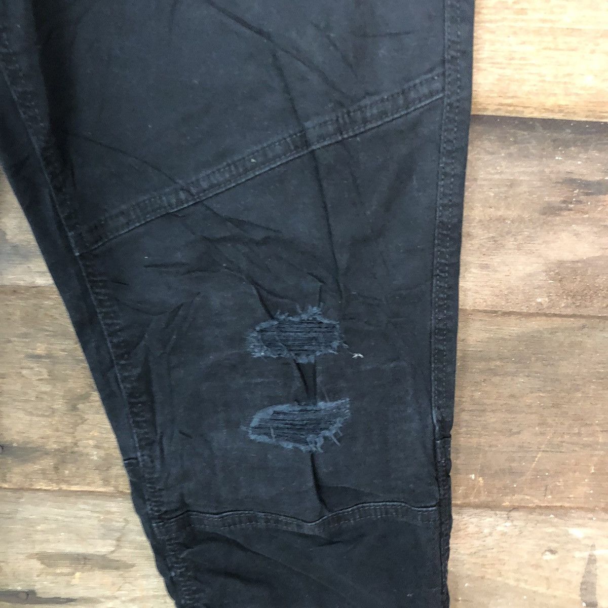 Japanese Brand DLL Japan Black ripped distressed Slim Fit Pants #c1254 Size US 28 / EU 44 - 6 Thumbnail