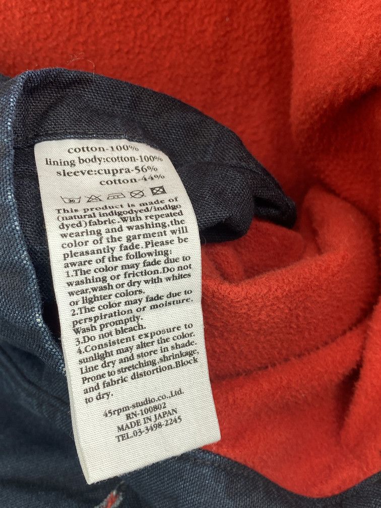 45rpm Indigo Fleece Lined Chore Coat Size US M / EU 48-50 / 2 - 6 Thumbnail
