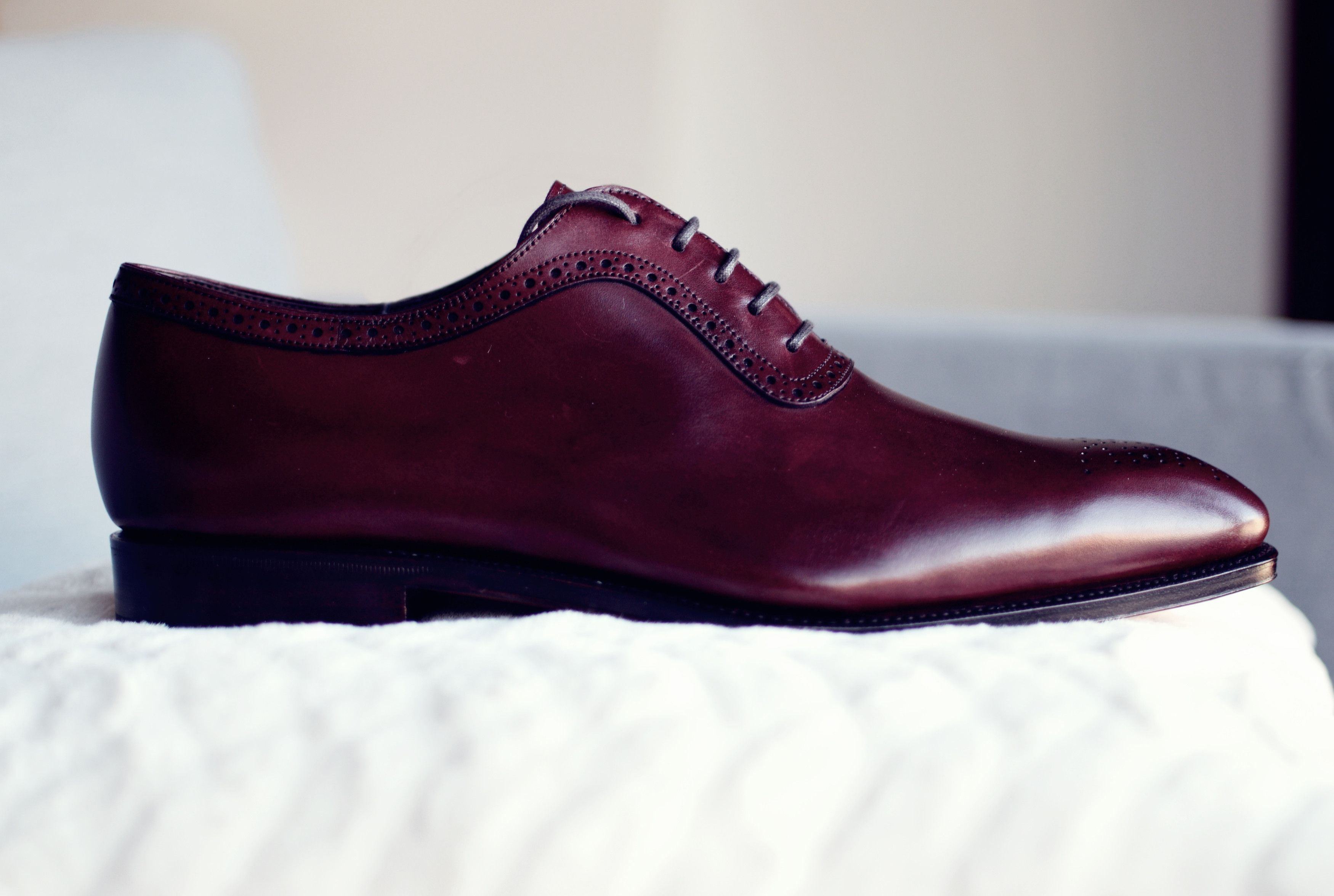 Carmina Men’s Oxford Brogue Shoes – Burgundy (Oxblood) – Handmade. Size 8.5 Carmina - Introducing our New oxfords in burgundy vegano 732  main image 4