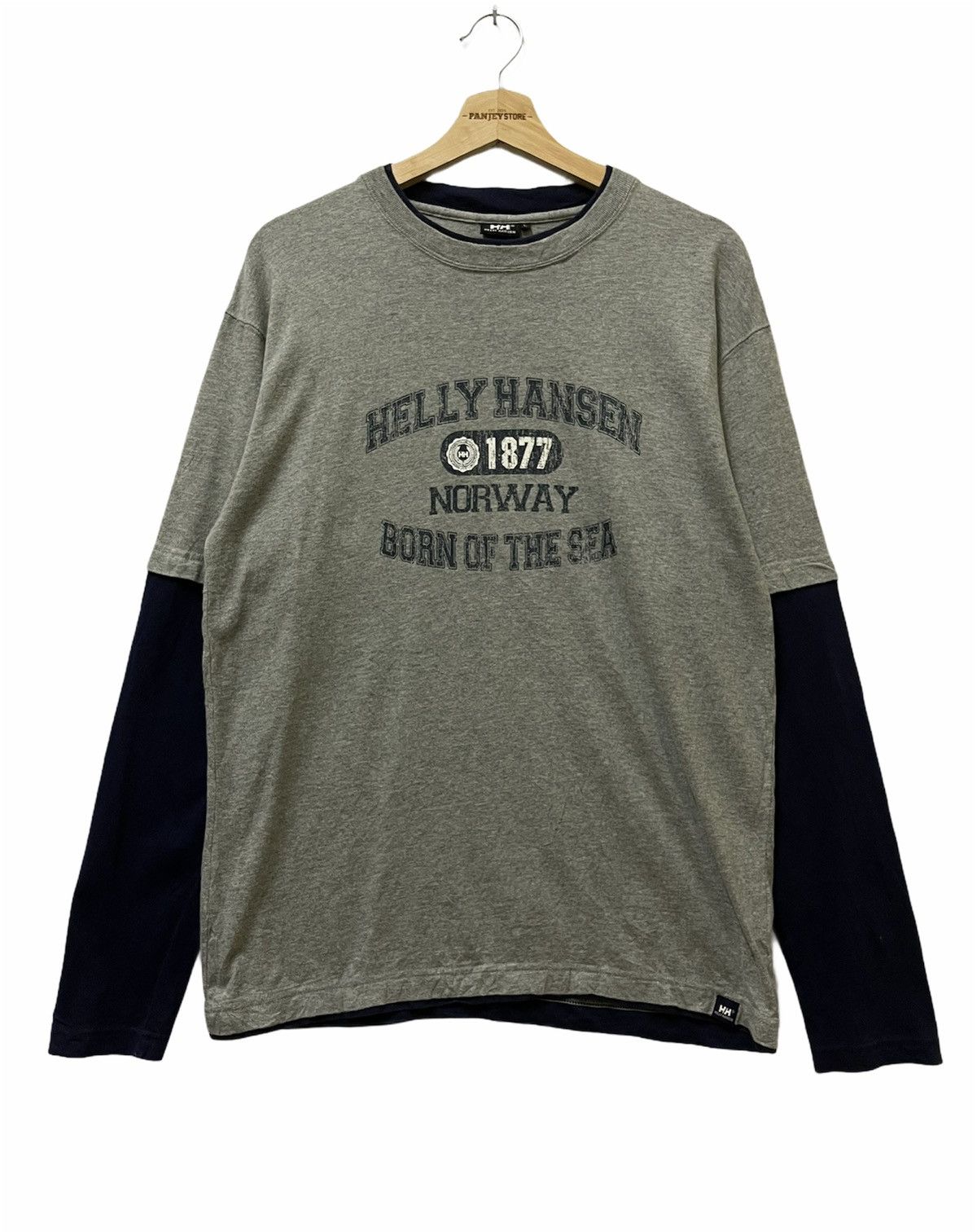 Helly Hansen × Japanese Brand Helly Hansen Spellout Long Sleeve Shirt Grey Size US L / EU 52-54 / 3 - 1 Thumbnail