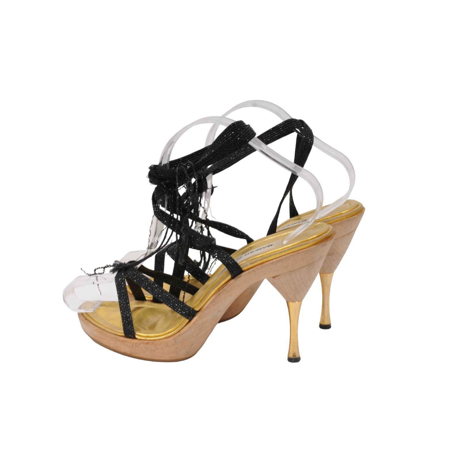 Manolo Blahnik Gold Leather Strappy Sandals Size US 9 / IT 39 - 5 Thumbnail
