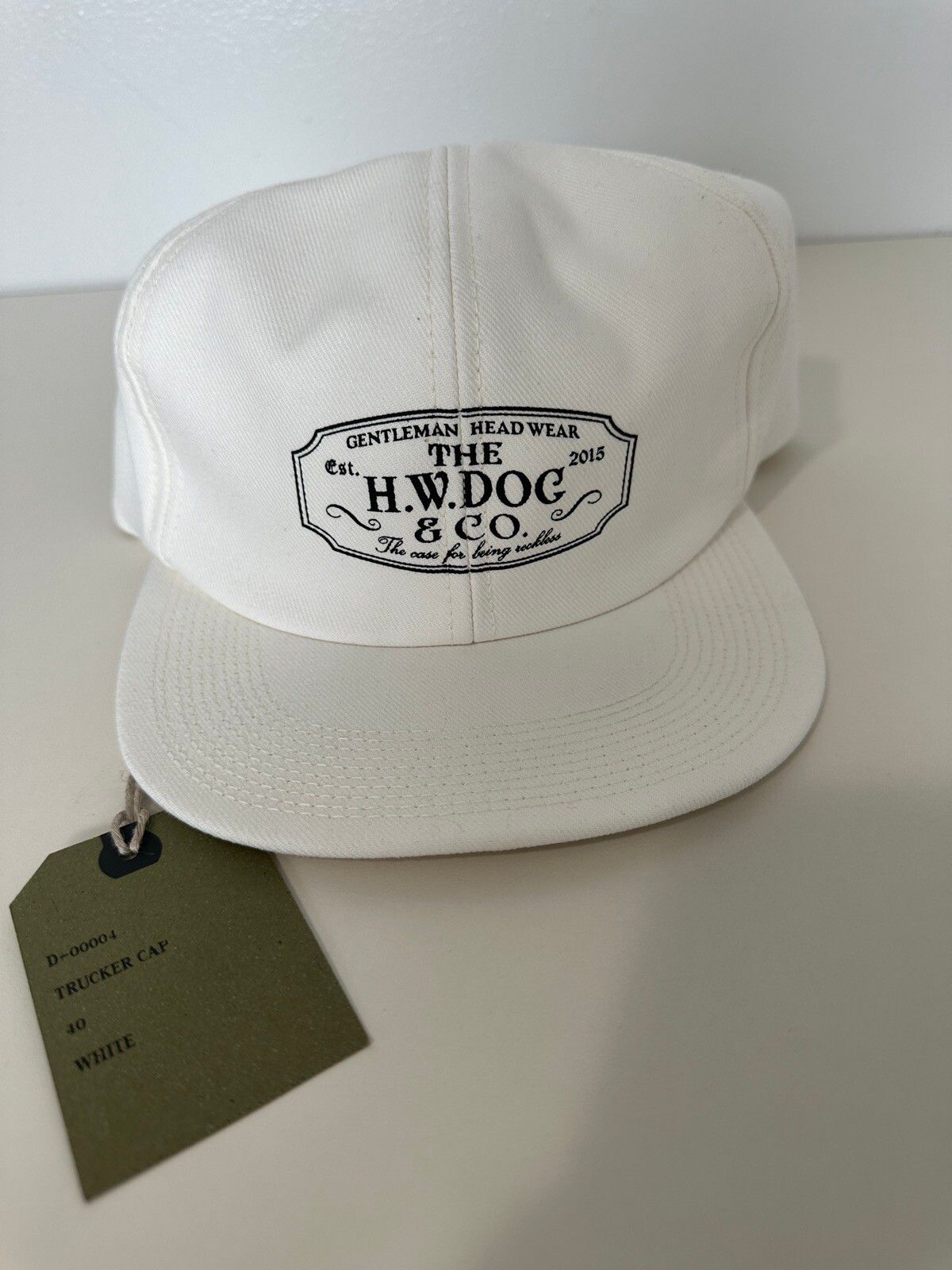 Japanese Brand HW DOG CO TOKYO JAPAN TRUCKER HAT White COTTON