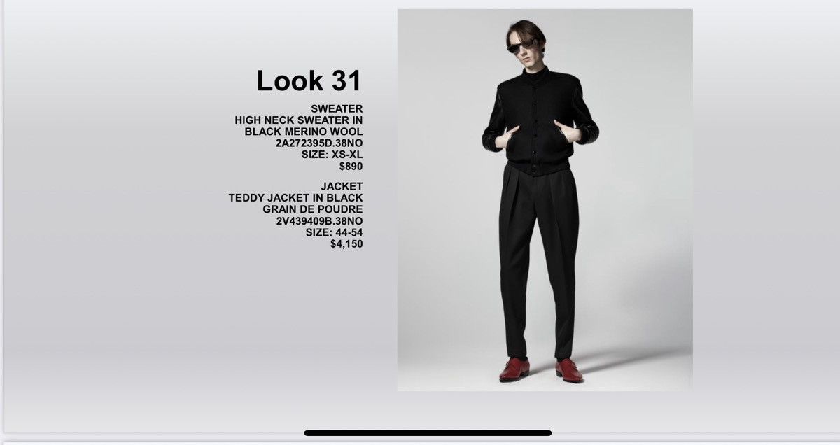 Celine × Hedi Slimane FINAL DROP - SS19 Lamb Sleeve Marclay Teddy Jacket 48 Size US M / EU 48-50 / 2 - 13 Thumbnail