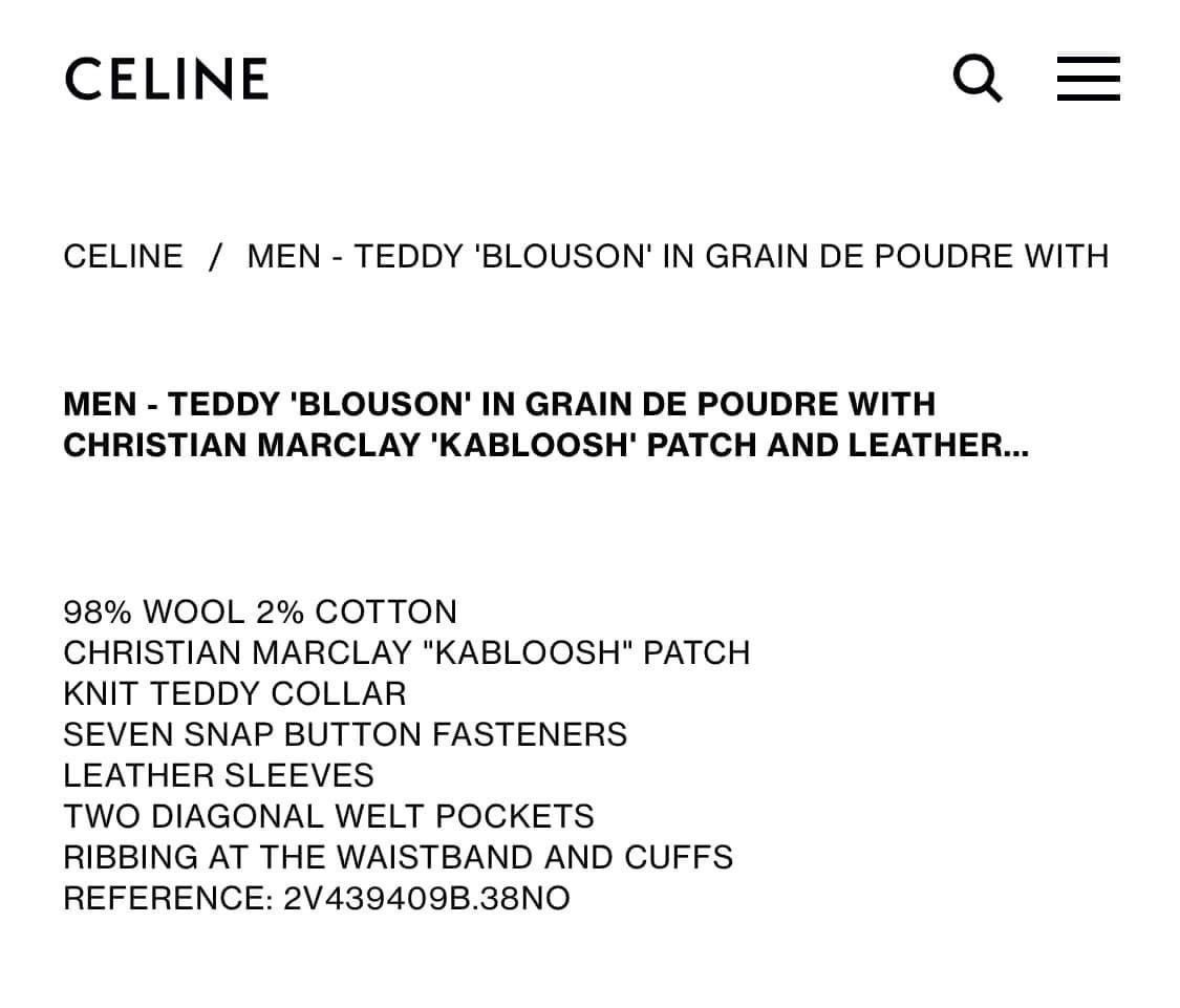 Celine × Hedi Slimane FINAL DROP - SS19 Lamb Sleeve Marclay Teddy Jacket 48 Size US M / EU 48-50 / 2 - 14 Thumbnail