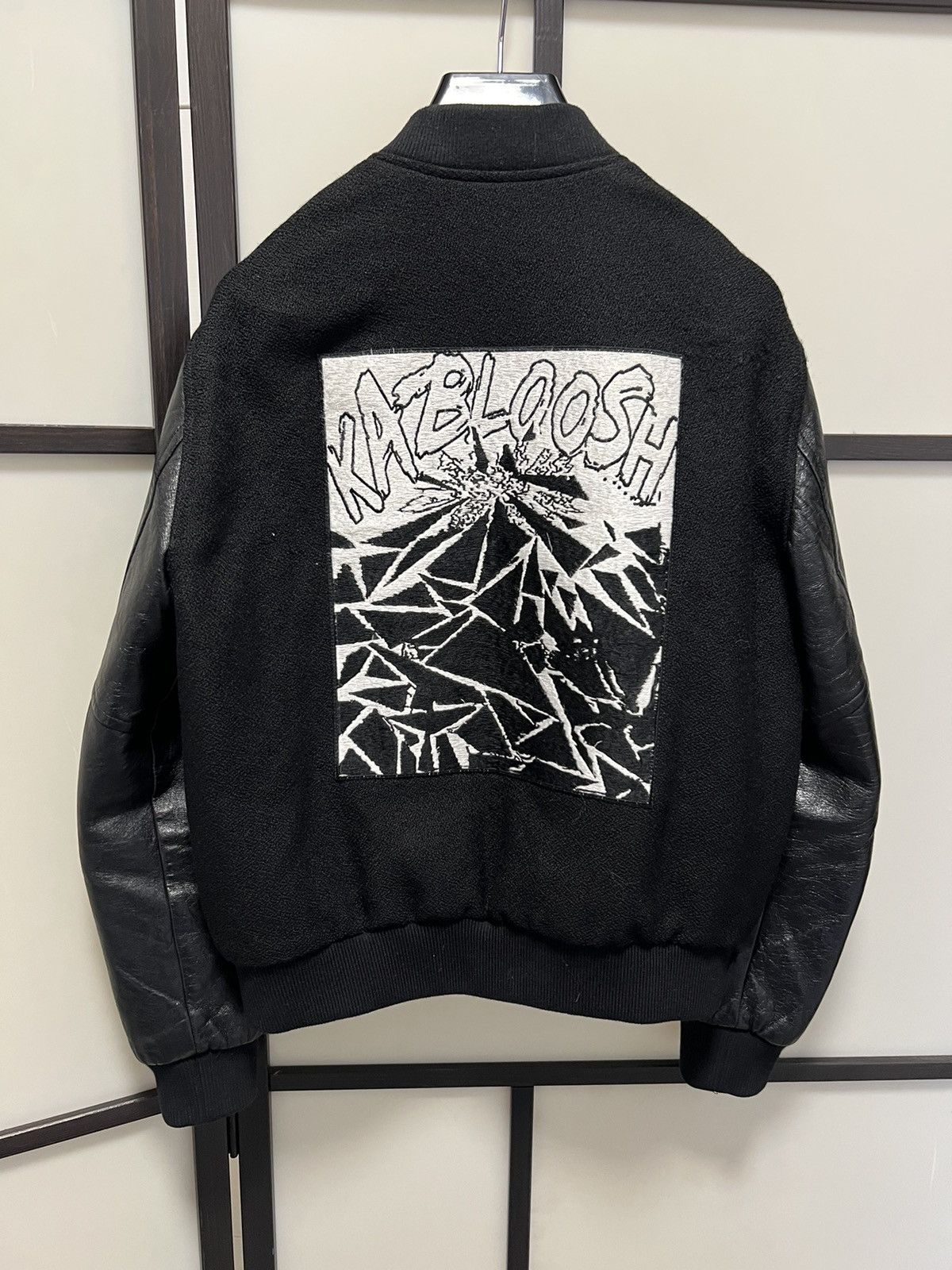image of Celine x Hedi Slimane Ss19 Lamb Sleeve Marclay Teddy Jacket 48 in Black, Men's (Size Medium)