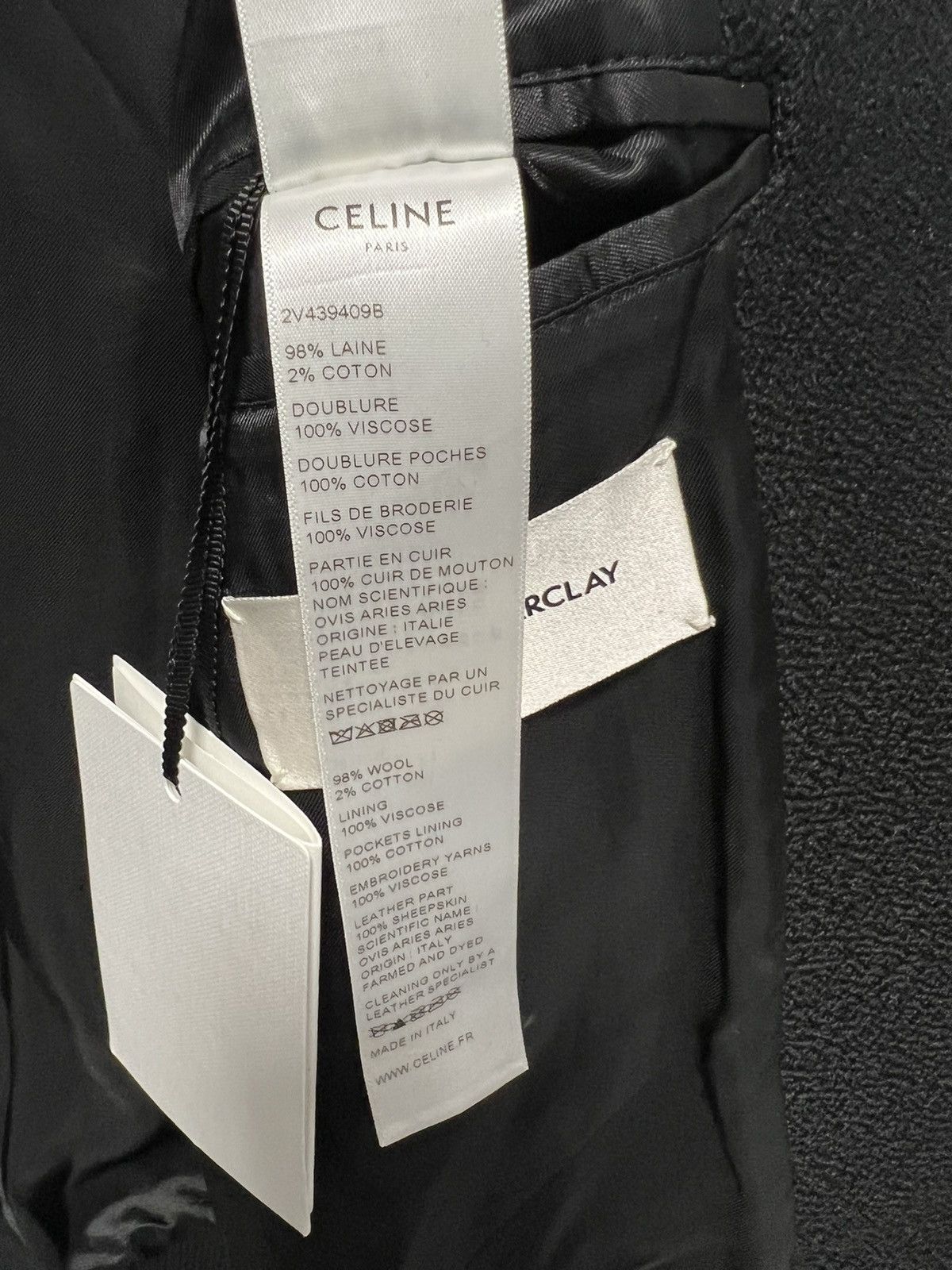 Celine × Hedi Slimane FINAL DROP - SS19 Lamb Sleeve Marclay Teddy Jacket 48 Size US M / EU 48-50 / 2 - 11 Thumbnail