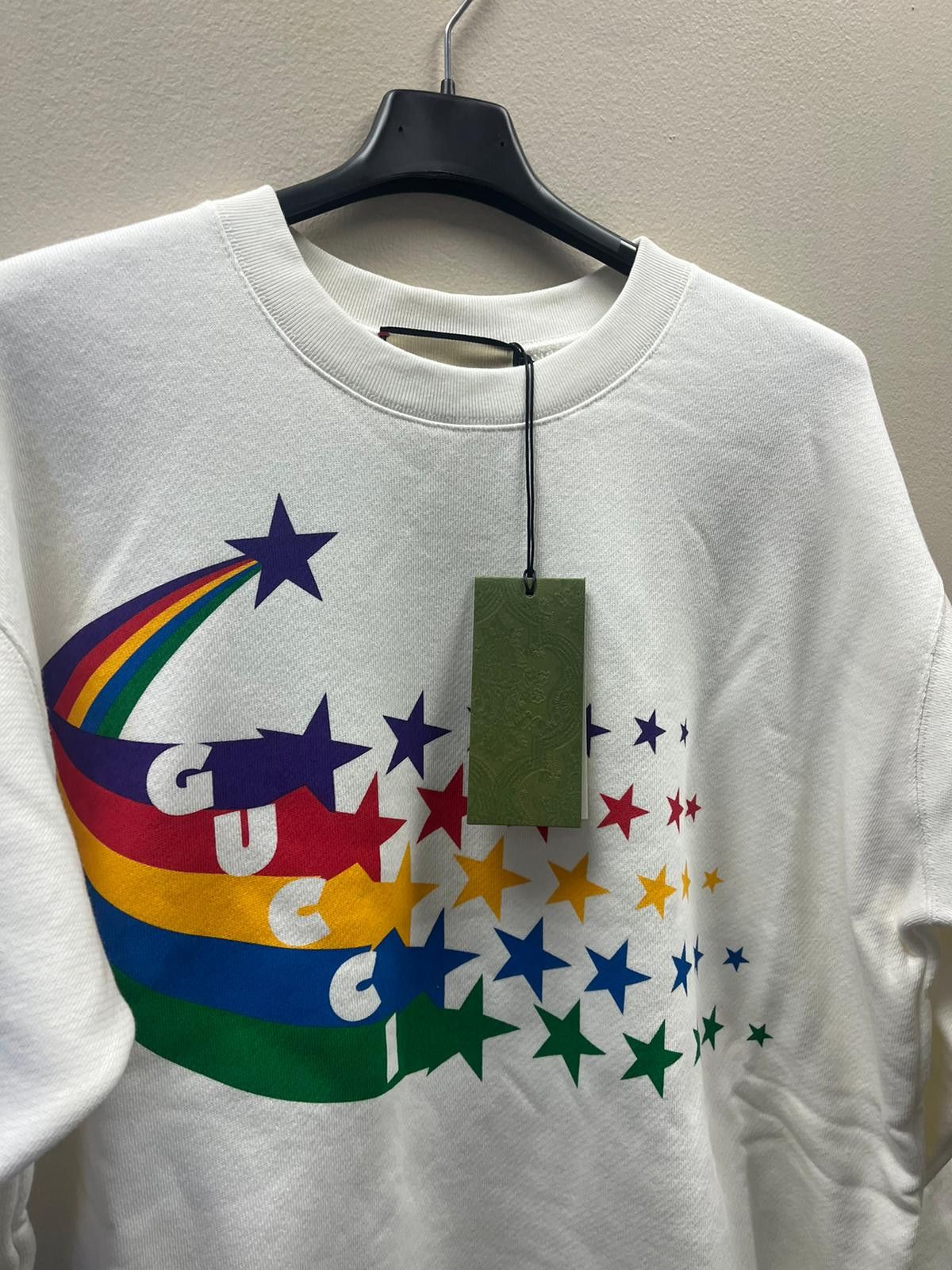 Gucci o1rshd1 Q:2 / Gucci Logo Star Crewneck Sweater in White Size US S / EU 44-46 / 1 - 3 Thumbnail