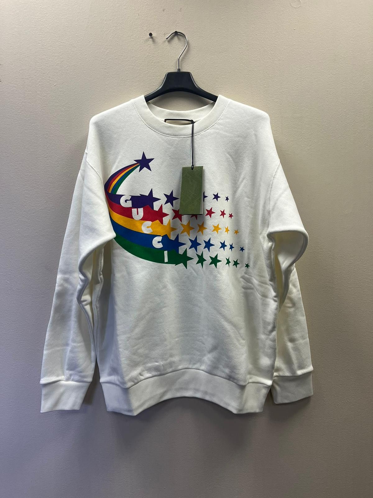 Gucci o1rshd1 Q:2 / Gucci Logo Star Crewneck Sweater in White Size US S / EU 44-46 / 1 - 4 Thumbnail