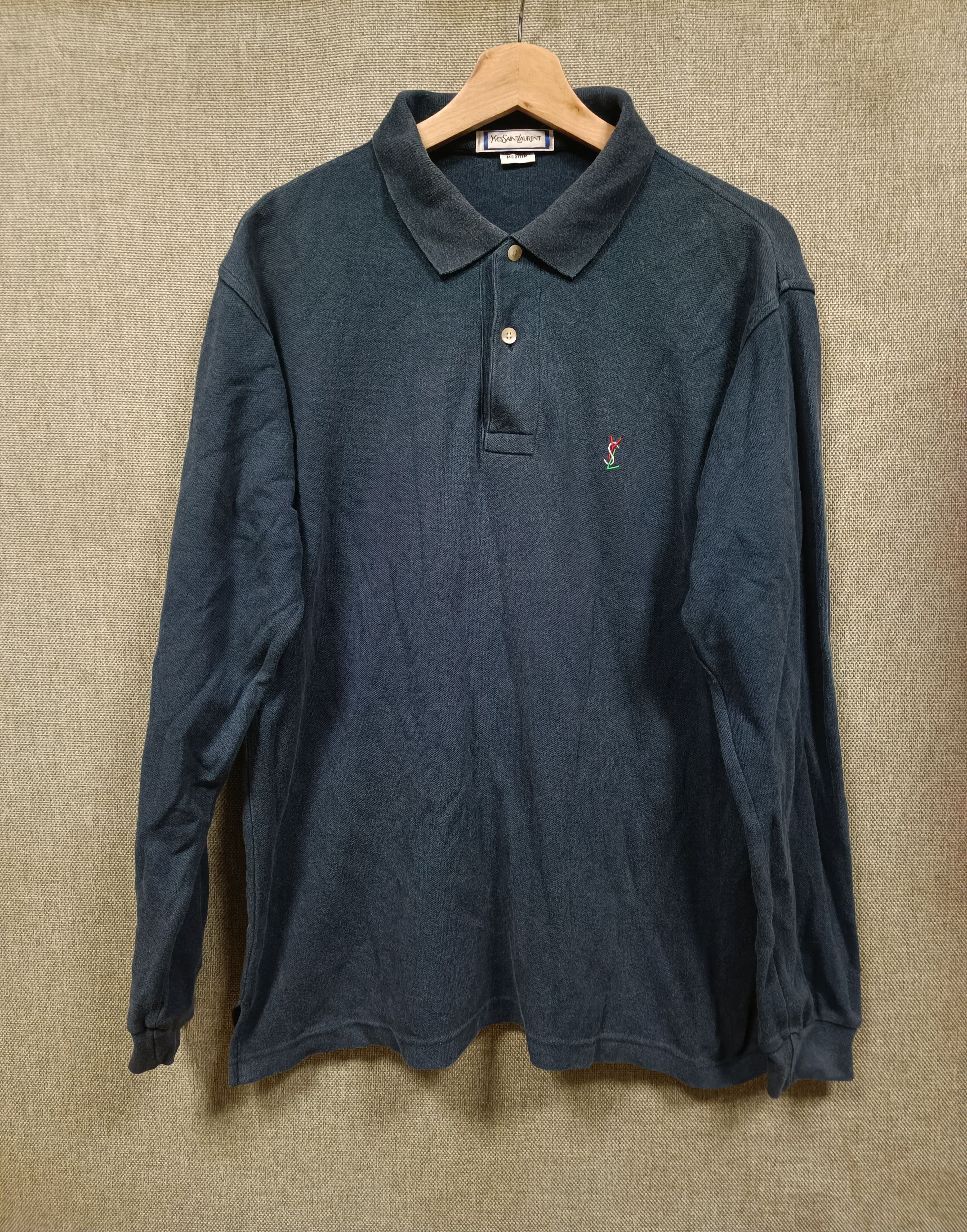 polo long sleeve Ysl small logo embroidery