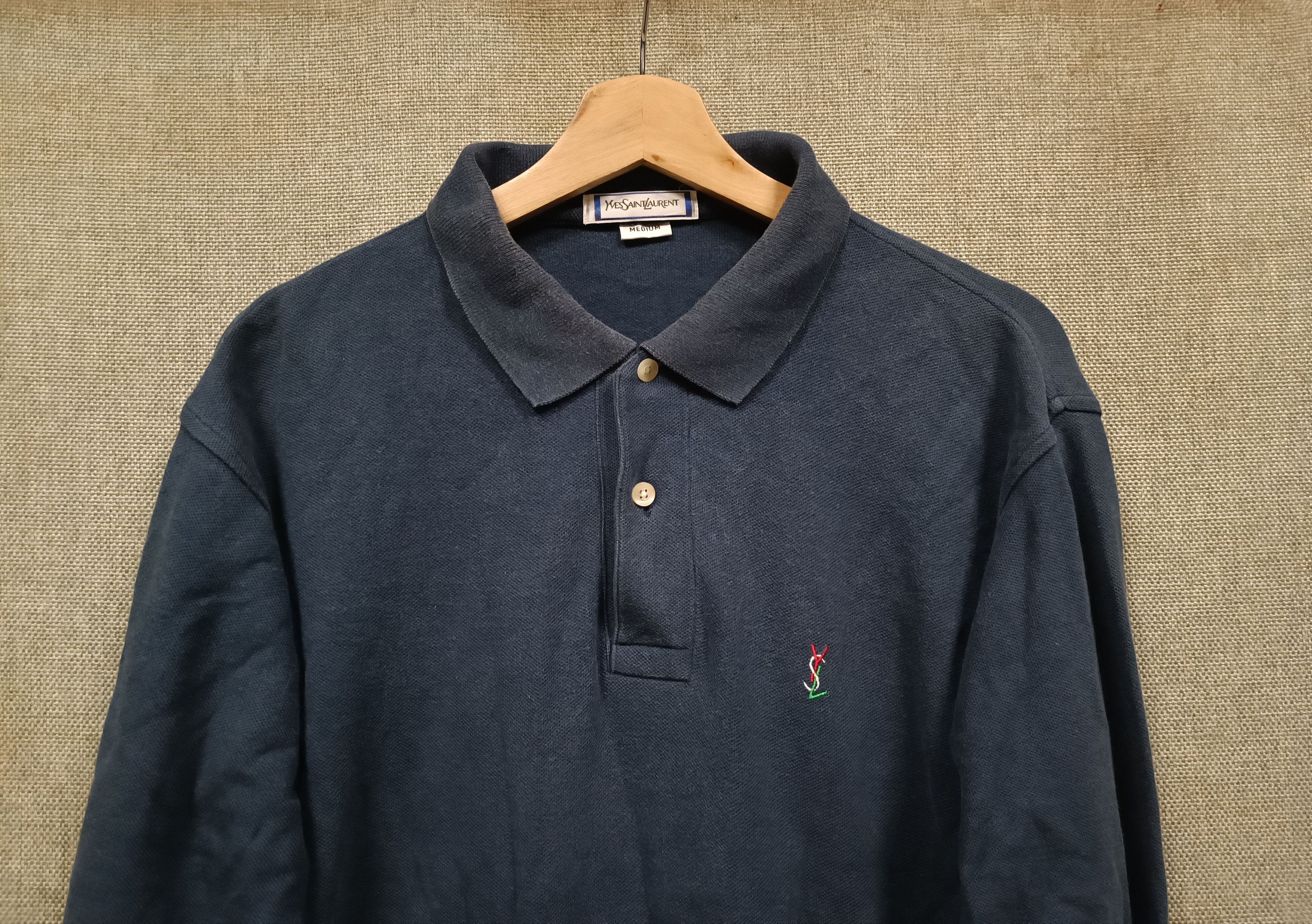 Vintage × Yves Saint Laurent polo long sleeve Ysl small logo embroidery Size US M / EU 48-50 / 2 - 2 Thumbnail