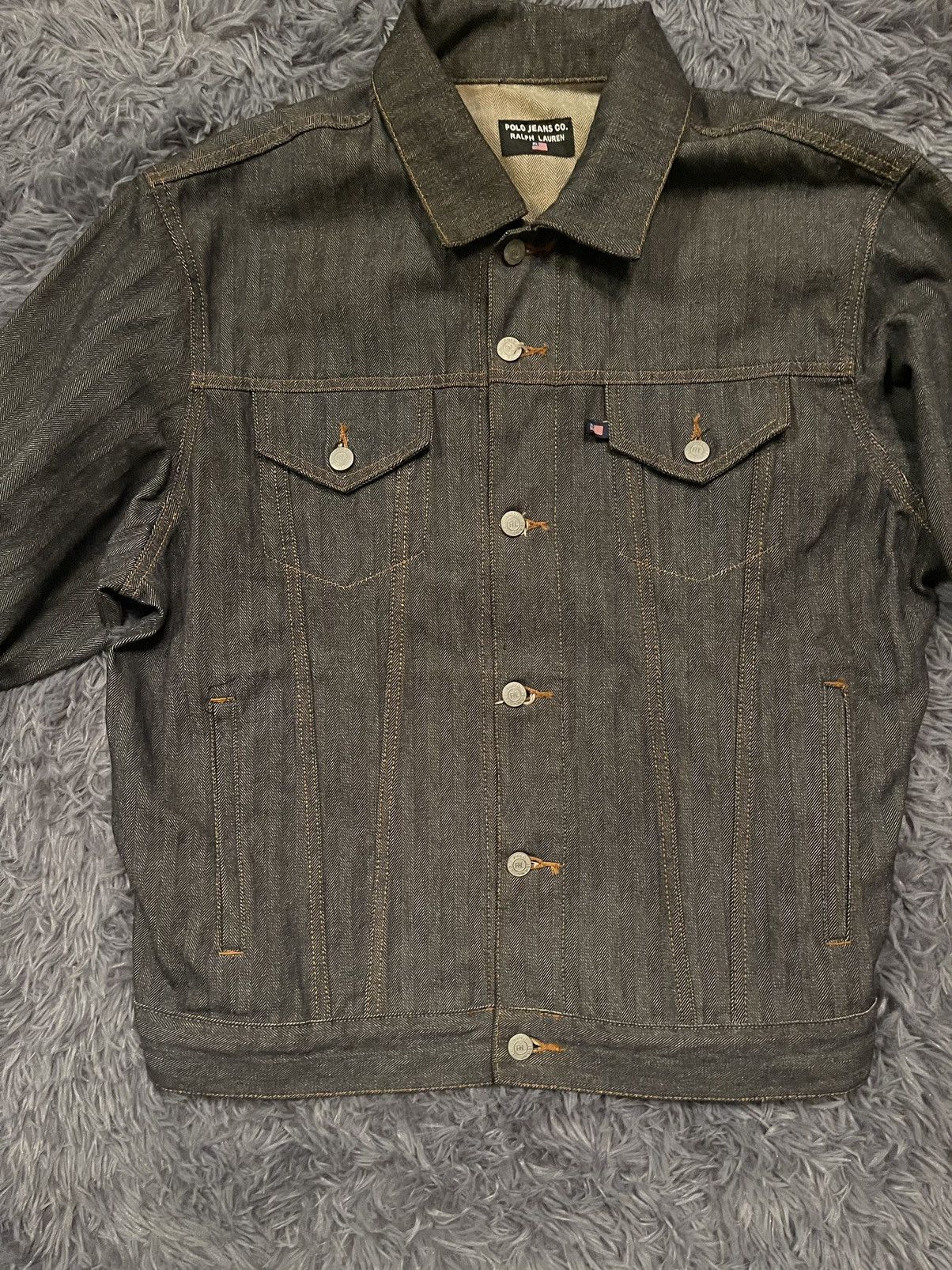 Polo Jeans Ralph Lauren 90s vintage striped denim jacket