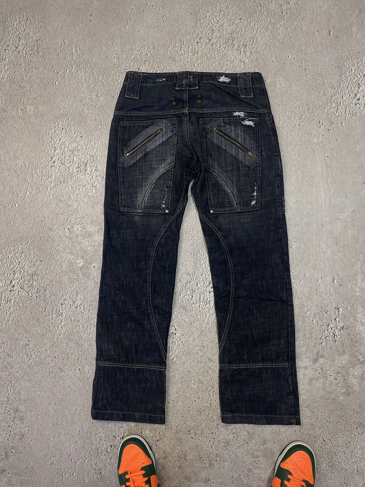 Vintage 00s ARCHIVE ZIP CARGO DIESEL PANTS DISTRESSED JEANS