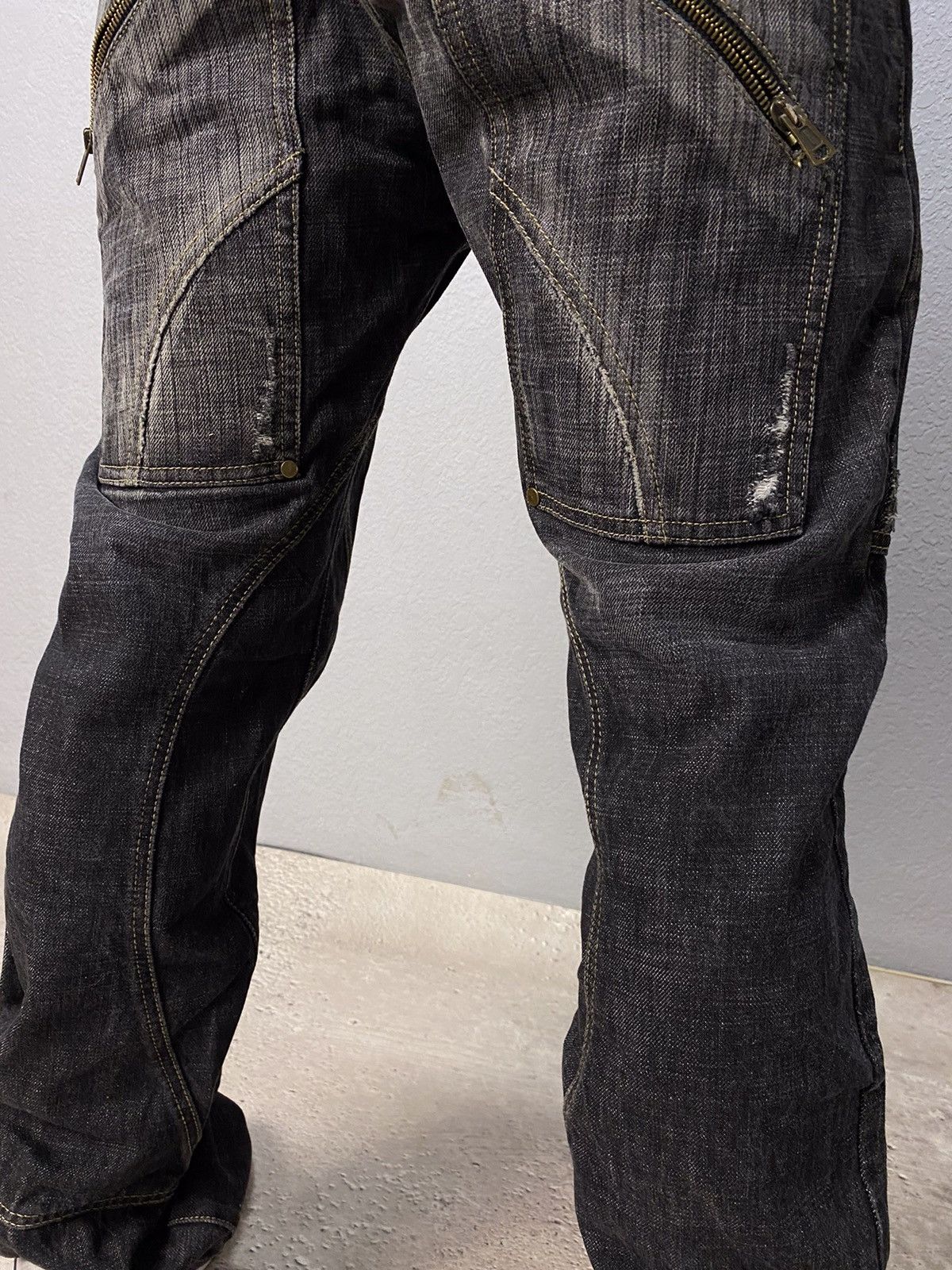 Vintage 00s ARCHIVE ZIP CARGO DIESEL PANTS DISTRESSED JEANS