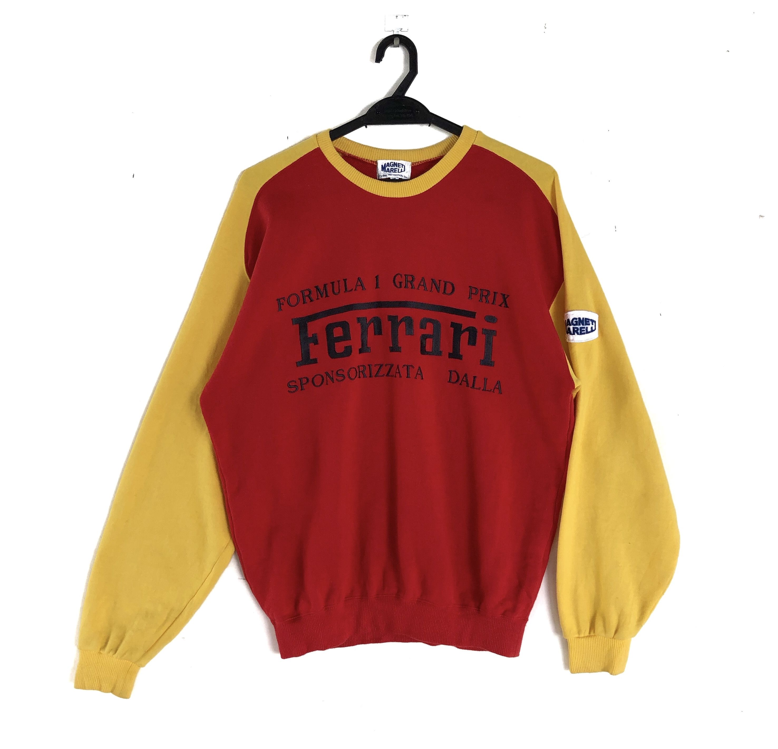 image of vintage Ferrari Magneti Marelli Embroidery Sweatshirt in Red/Yellow, Men's (Size Medium)