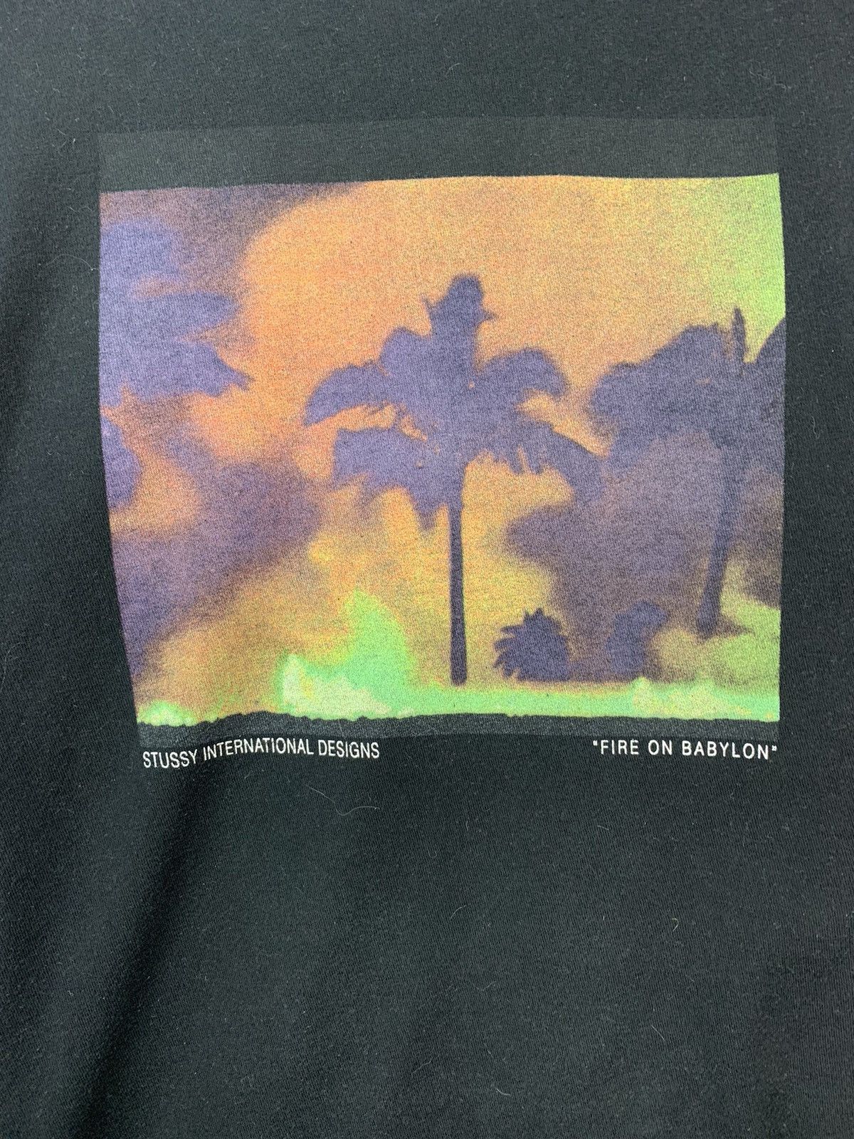 Stussy × Vintage Vintage Stussy Fire On Babylon y2k T Shirt Size US M / EU 48-50 / 2 - 8 Thumbnail