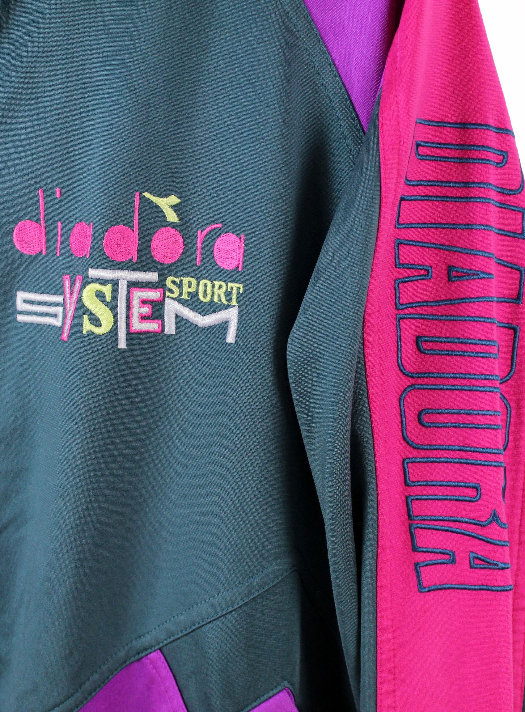 Diadora 90s vintage Diadora Sport System track jacket zip OG rad Size XXL / US 16-18 / IT 52-54 - 6 Thumbnail