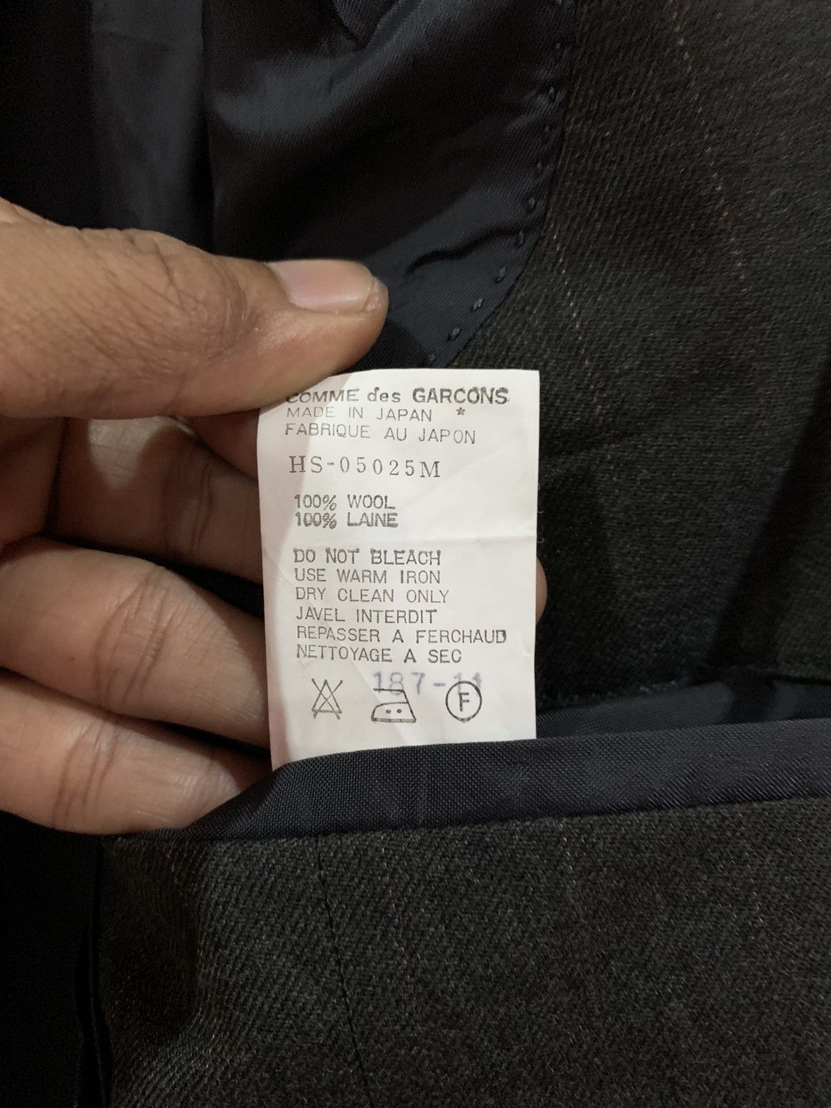 Comme des Garcons Offer best price CDG Wool blend Coat Front Pocket GrayColour Size US M / EU 48-50 / 2 - 13 Thumbnail