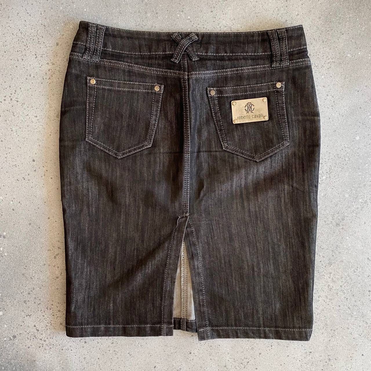 Roberto Cavalli Roberto Cavalli Vintage Y2K Denim Skirt Size 30" / US 8 / IT 44 - 1 Thumbnail
