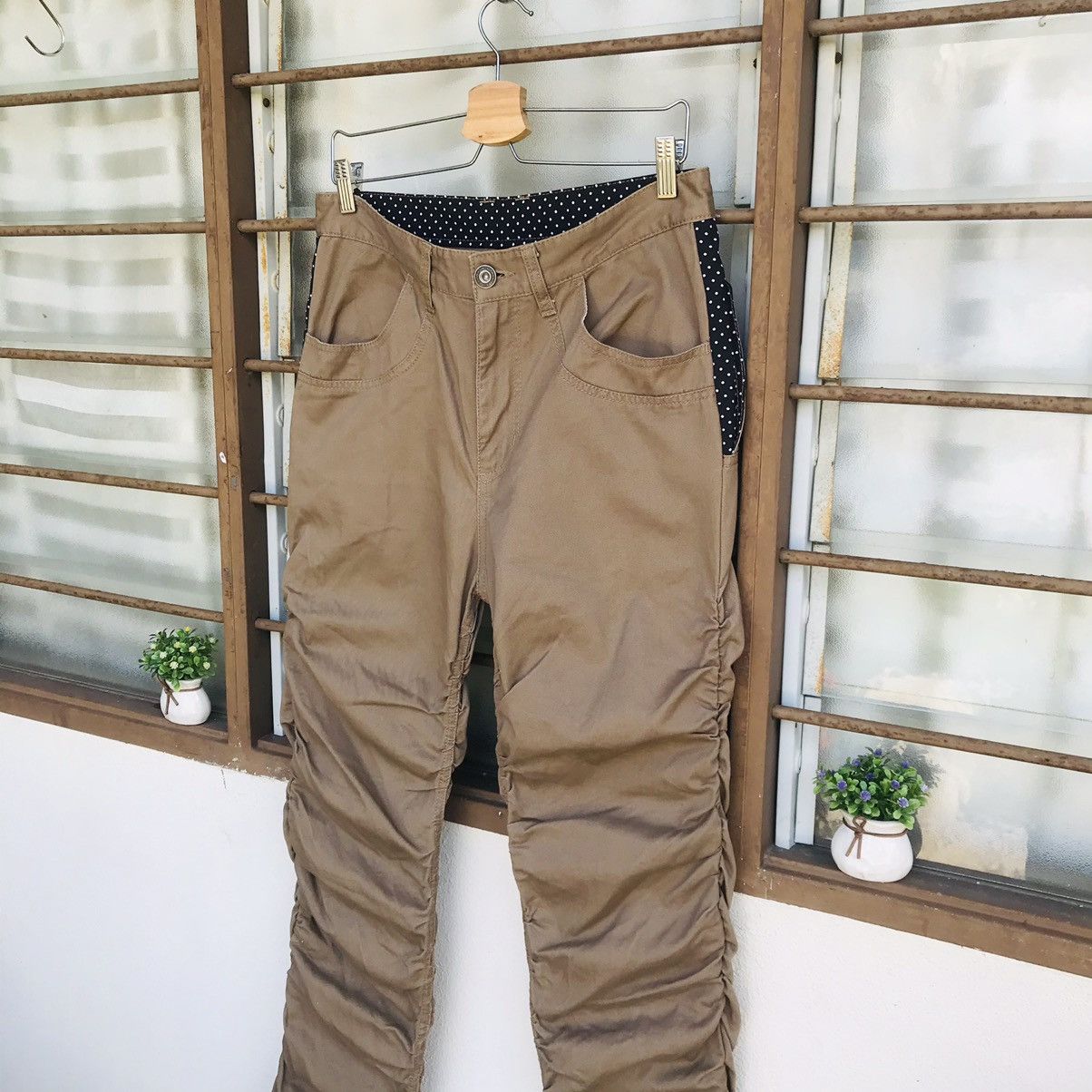 20471120 × Beauty Beast Rare Wrinkled knee distortion pant slimfit double waist Size US 32 / EU 48 - 5 Thumbnail