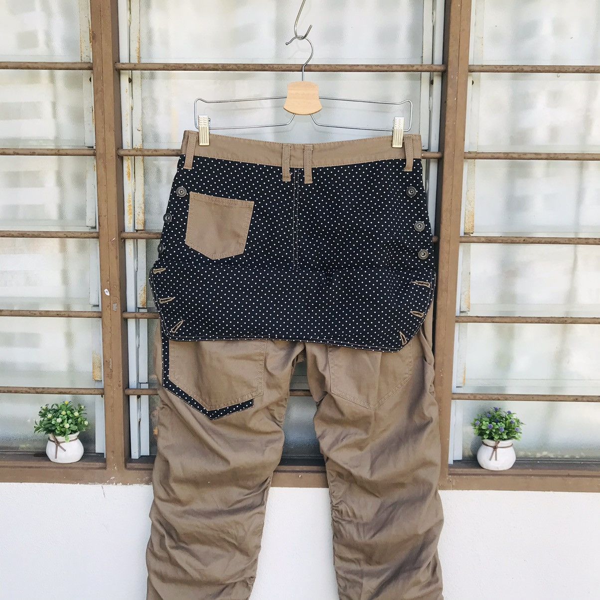 20471120 × Beauty Beast Rare Wrinkled knee distortion pant slimfit double waist Size US 32 / EU 48 - 1 Thumbnail