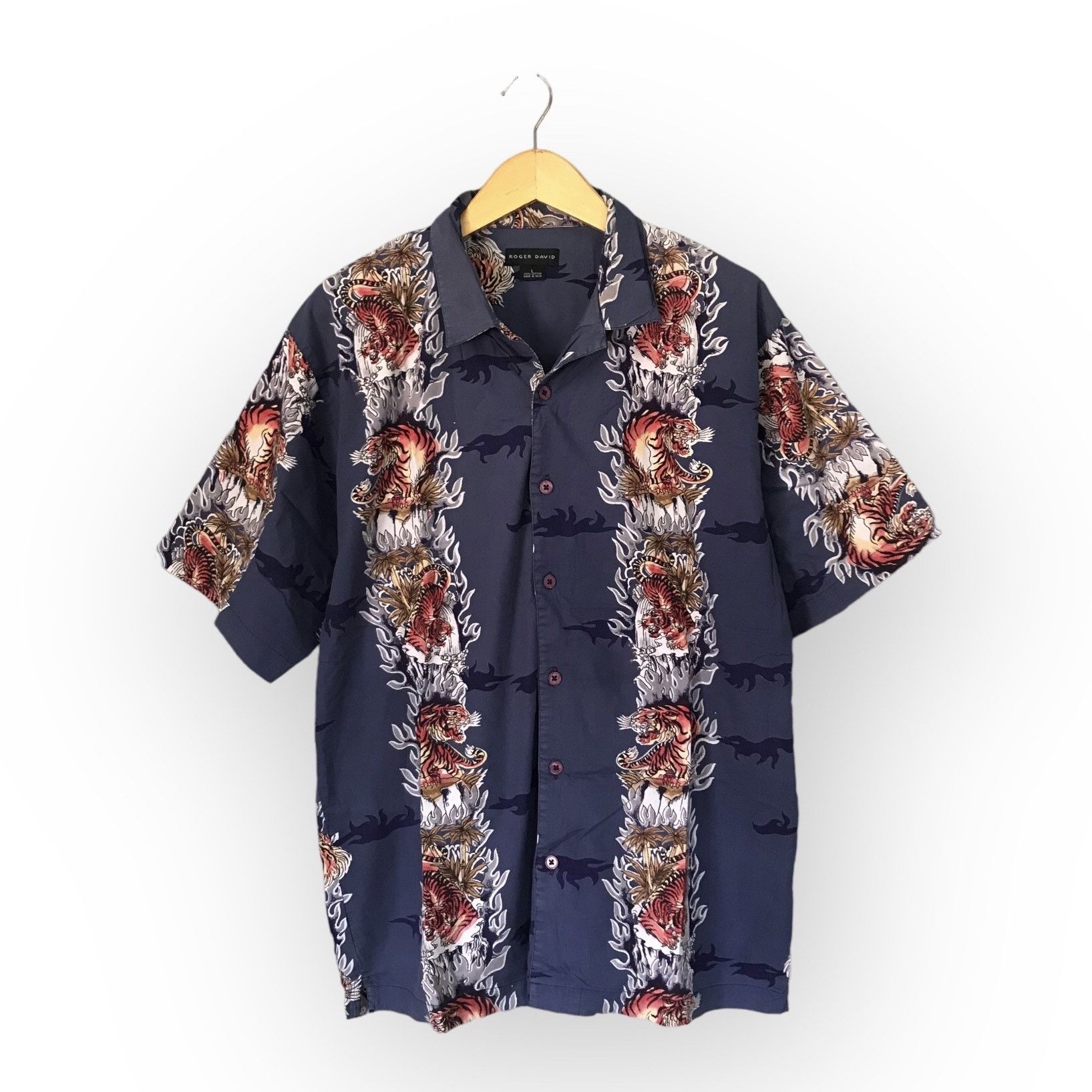 Roger David Tiger flare full printed shirt
