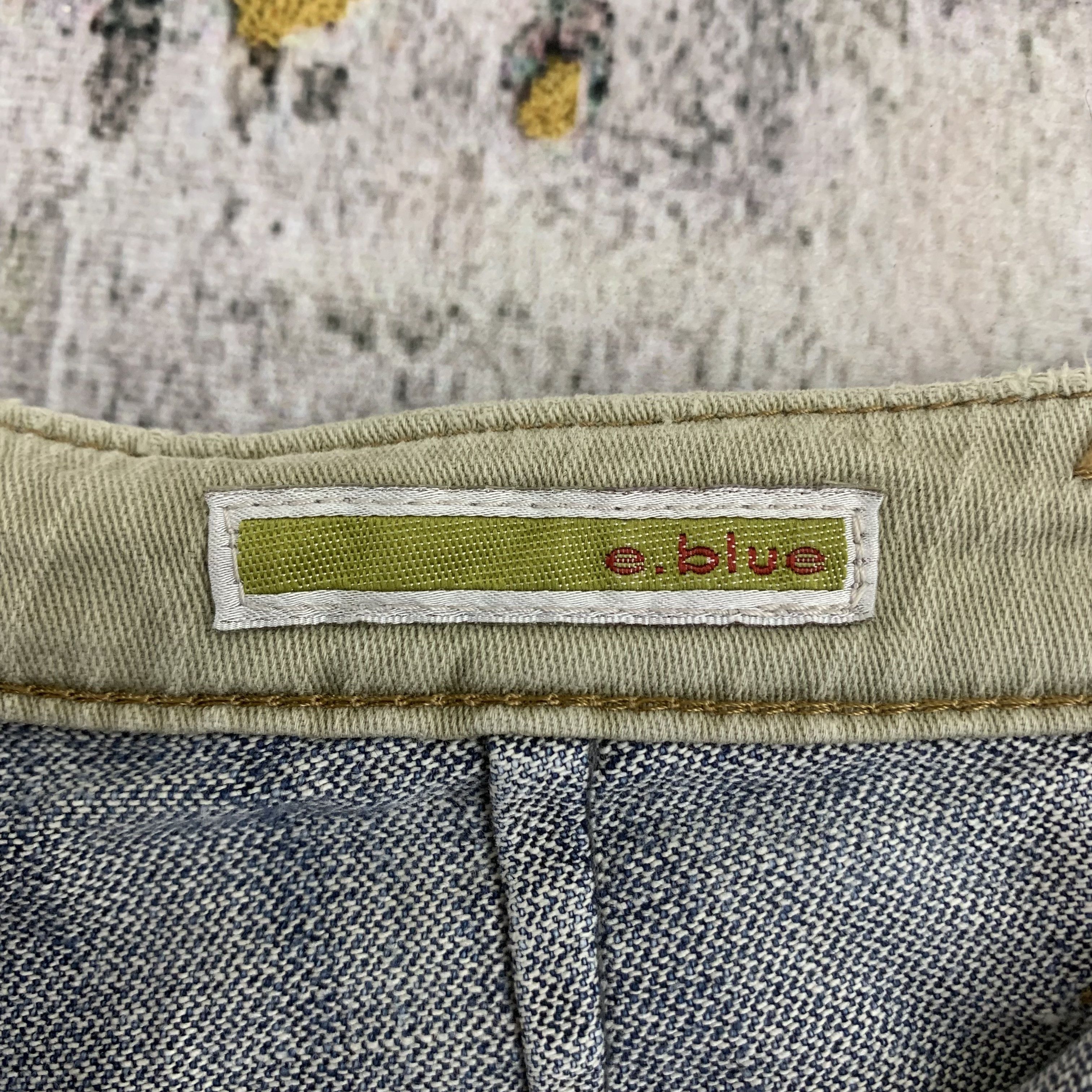 Japanese Brand E-Blue Bush Pants Flap Pocket Flared Jeans Size 27" / US 4 / IT 40 - 4 Thumbnail
