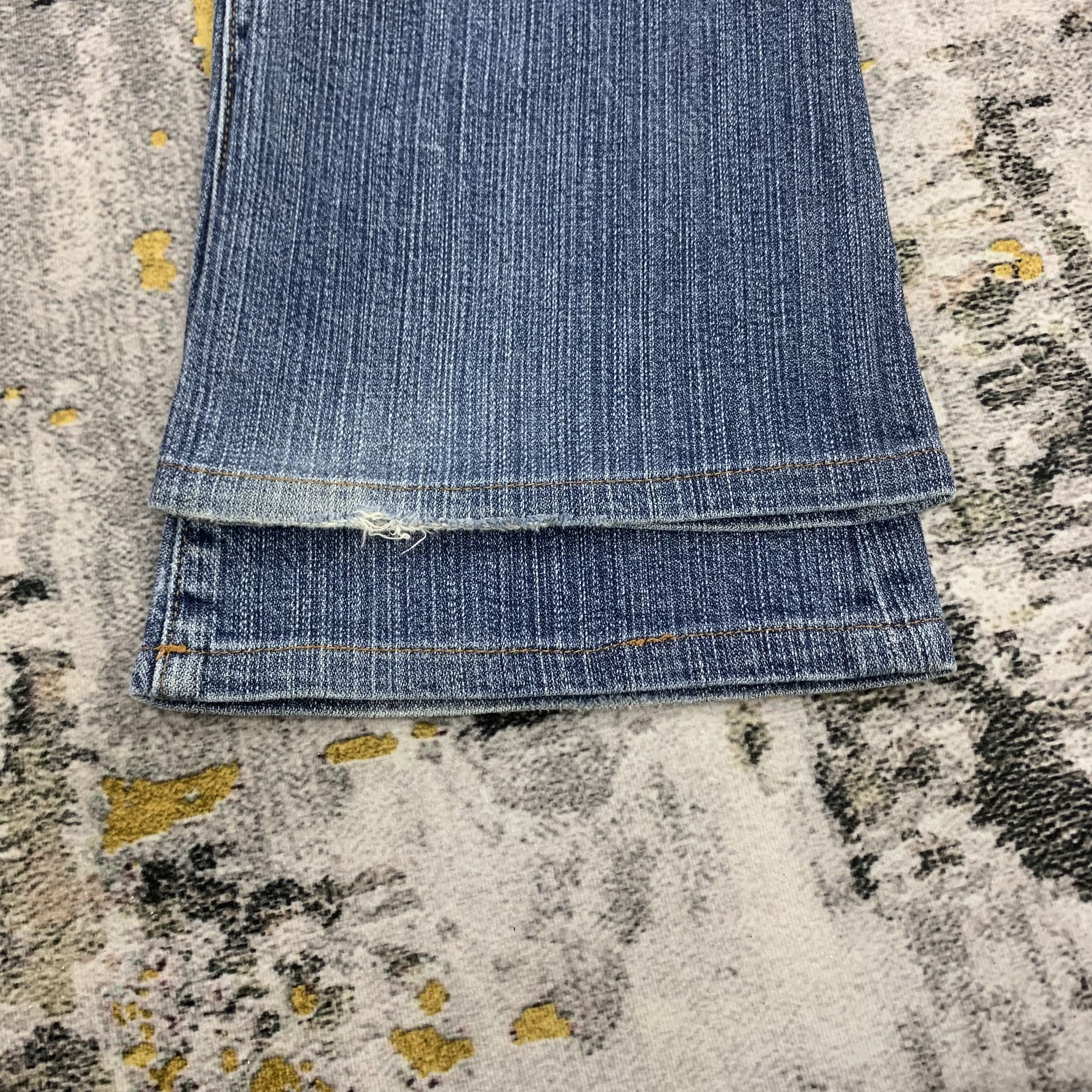 Japanese Brand E-Blue Bush Pants Flap Pocket Flared Jeans Size 27" / US 4 / IT 40 - 7 Thumbnail