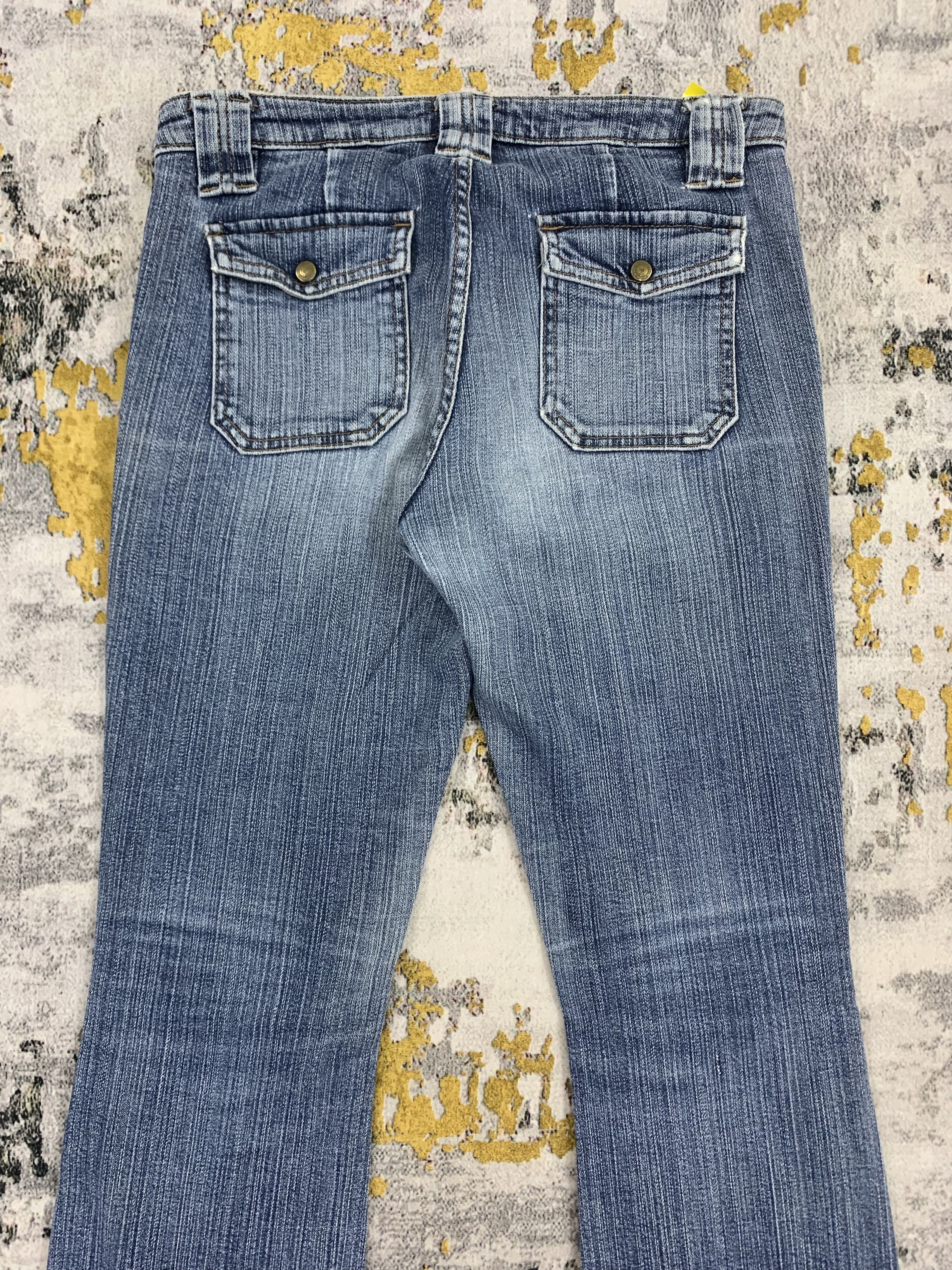 Japanese Brand E-Blue Bush Pants Flap Pocket Flared Jeans Size 27" / US 4 / IT 40 - 6 Thumbnail