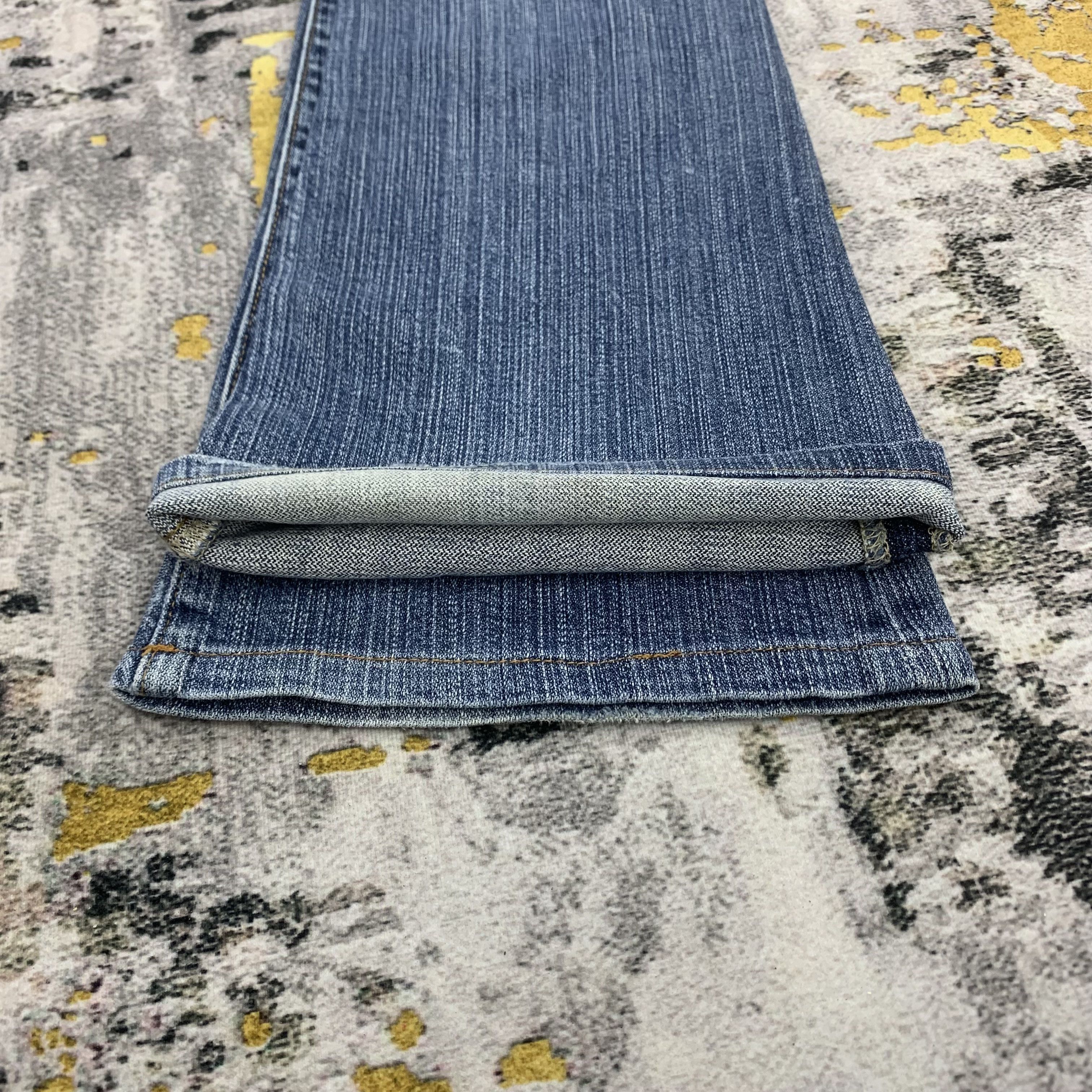 Japanese Brand E-Blue Bush Pants Flap Pocket Flared Jeans Size 27" / US 4 / IT 40 - 8 Thumbnail