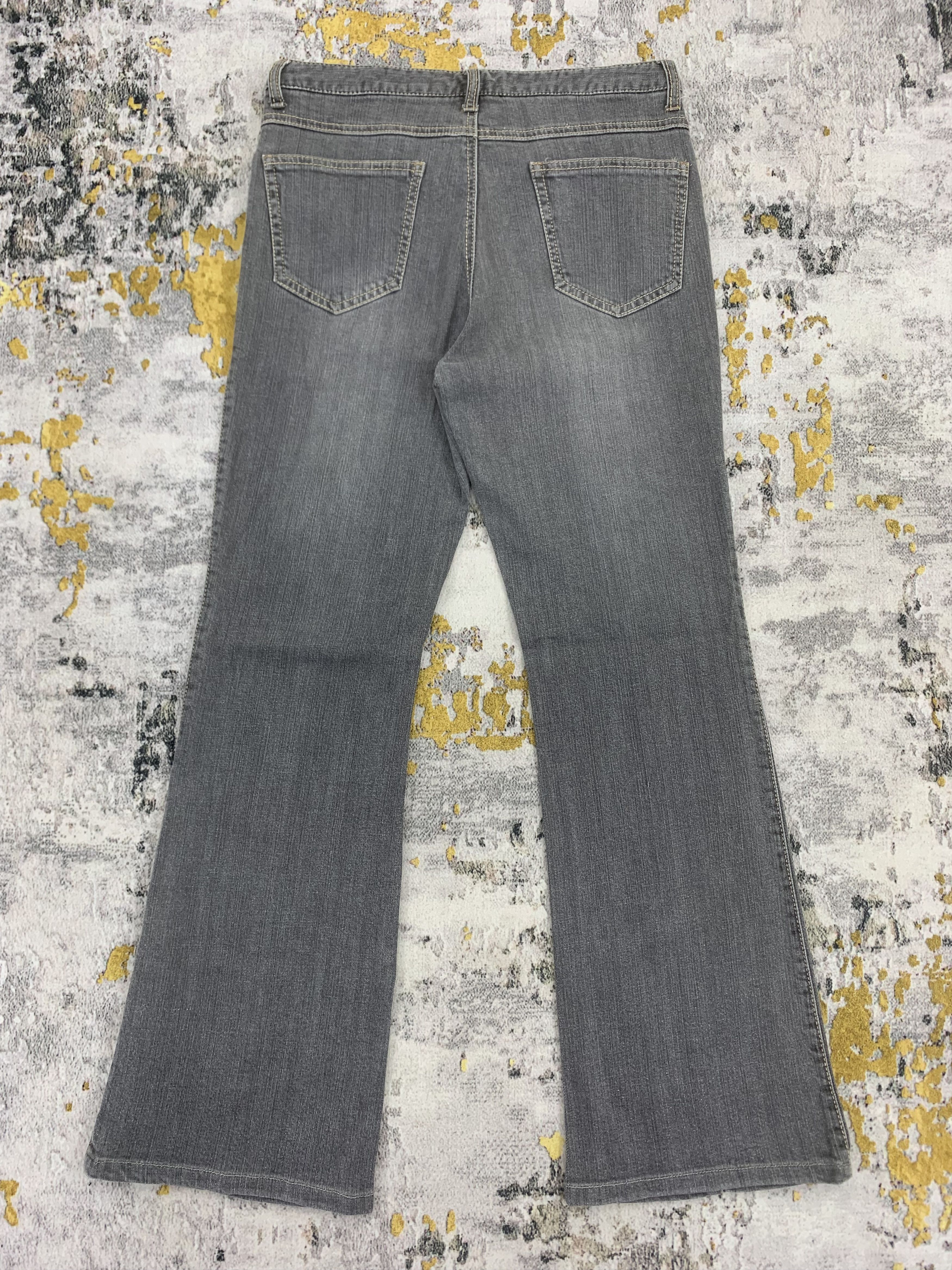 Other Dark Grey Jeans Flared Denim Faded Size 28" / US 6 / IT 42 - 4 Thumbnail