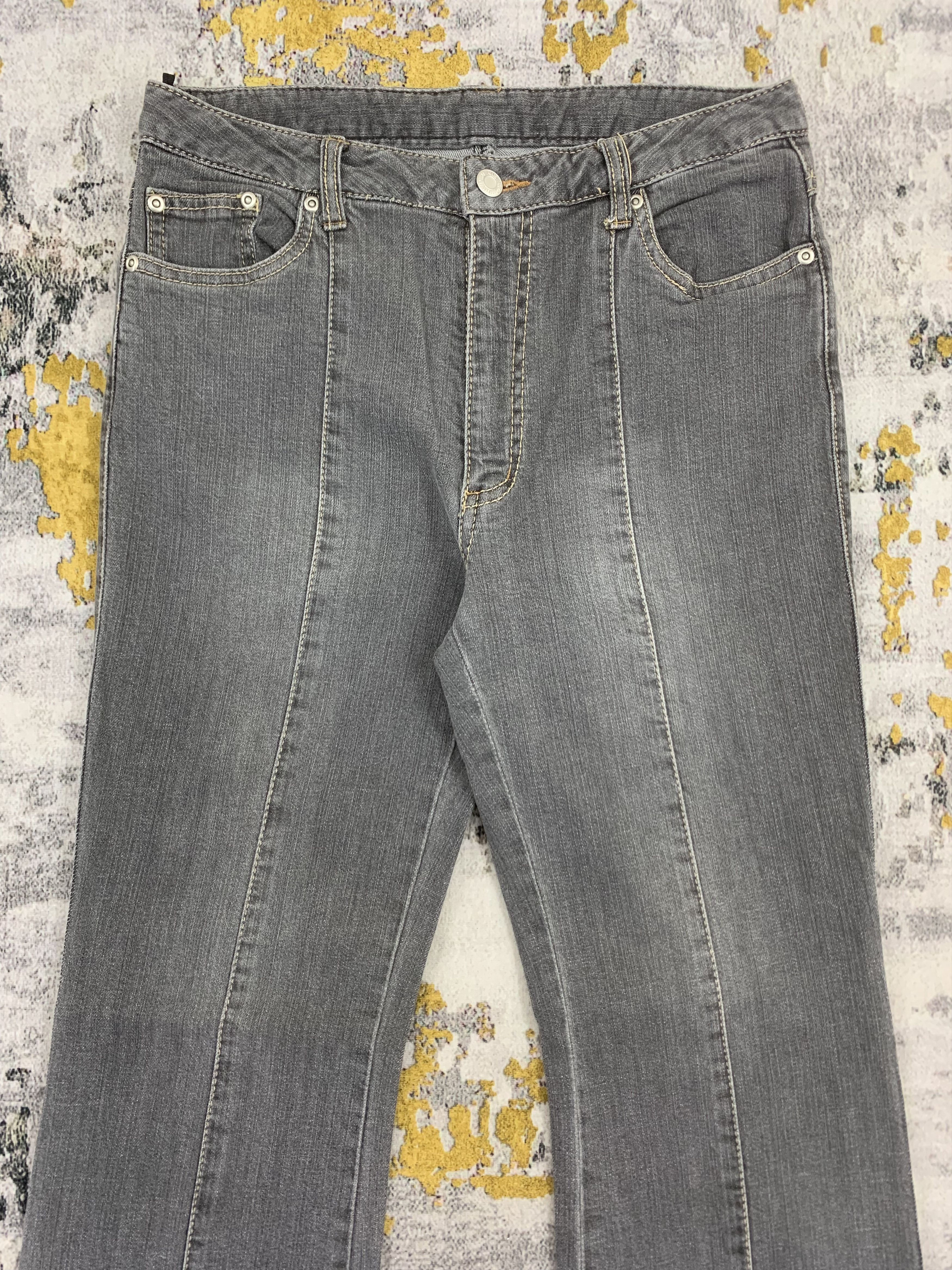 Other Dark Grey Jeans Flared Denim Faded Size 28" / US 6 / IT 42 - 2 Thumbnail