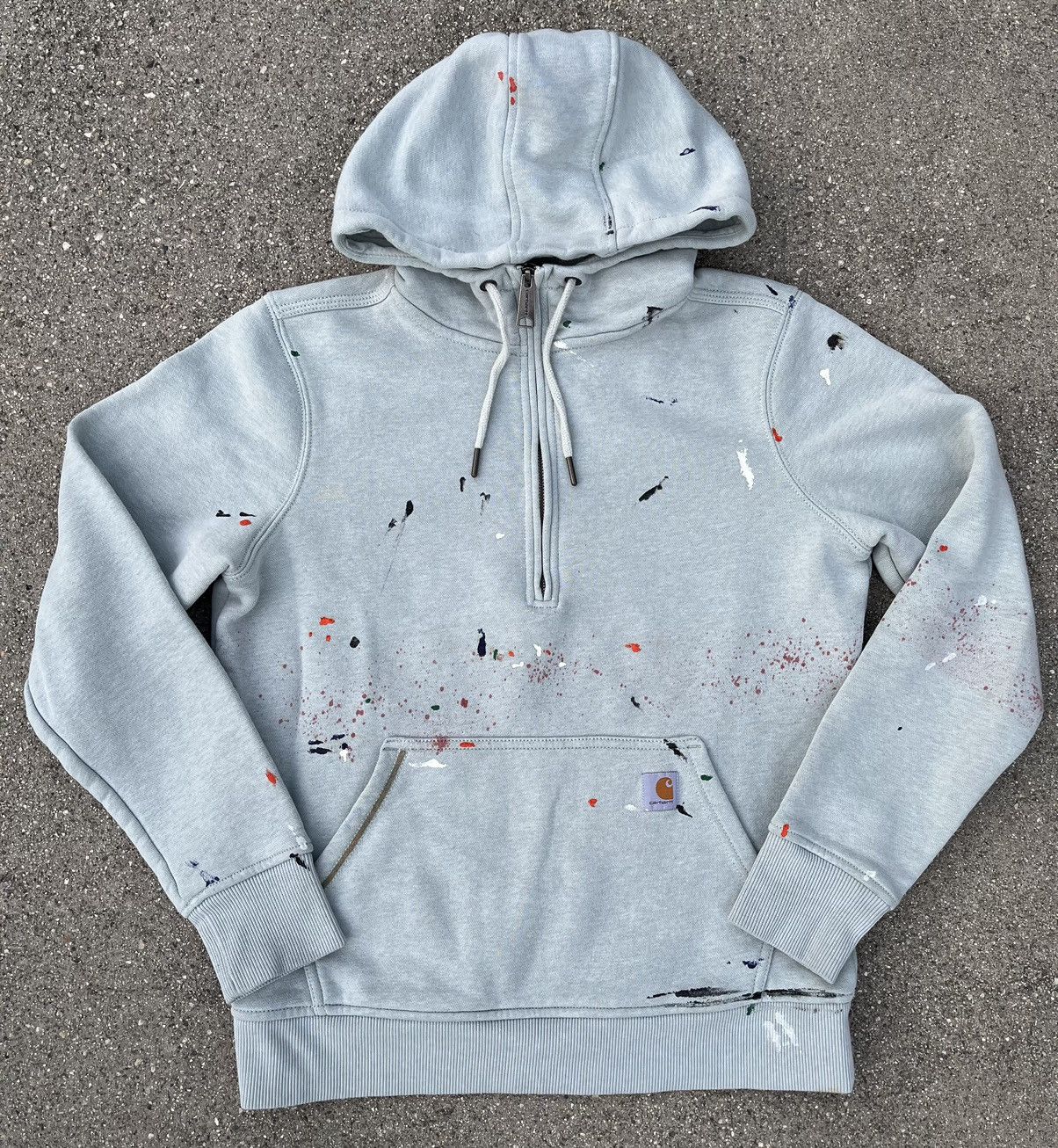 Carhartt Custom Carhartt Hoodie Painted Reworked 1/4 Zip Up Mockneck Size S / US 4 / IT 40 - 7 Thumbnail