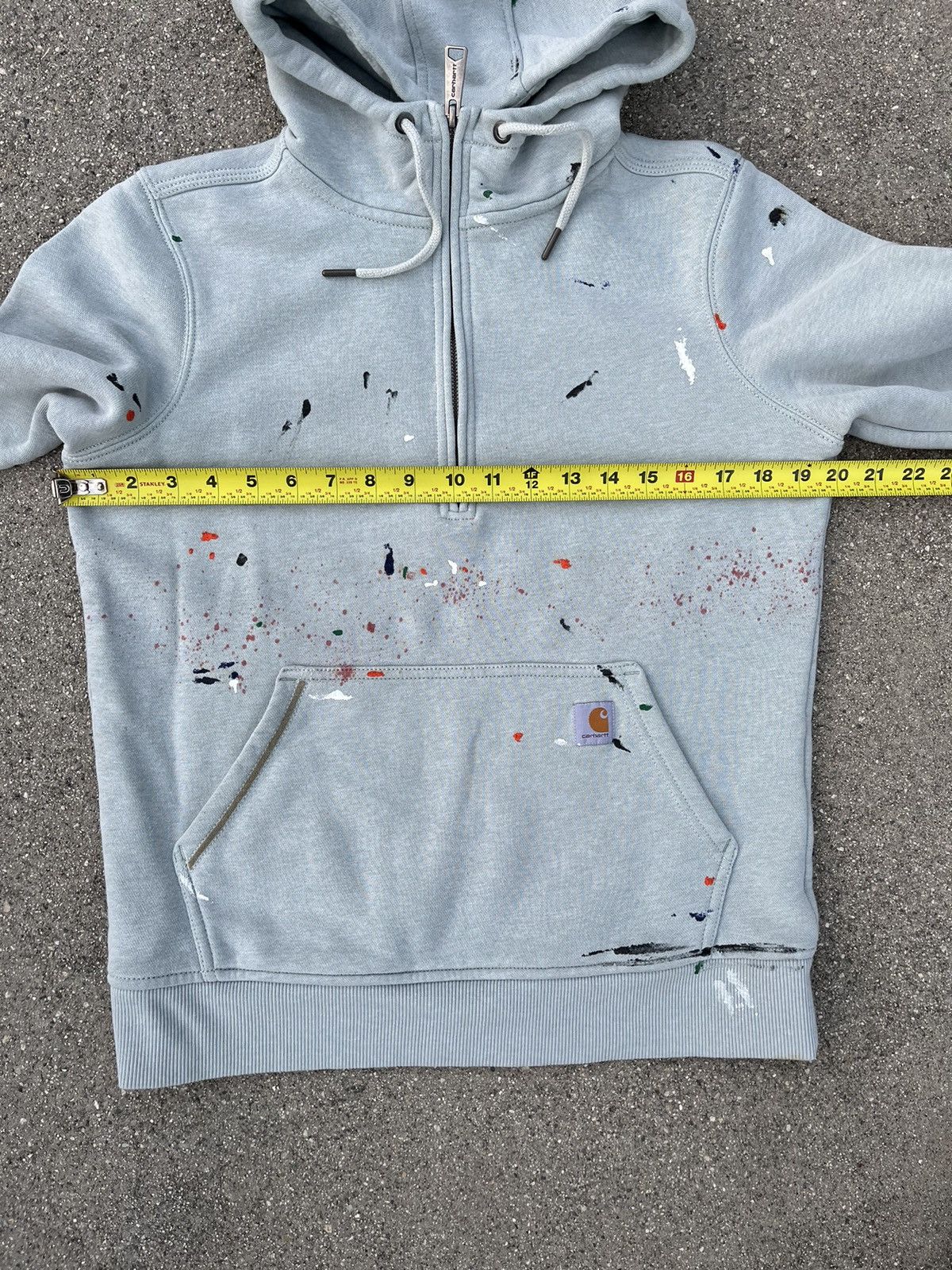 Carhartt Custom Carhartt Hoodie Painted Reworked 1/4 Zip Up Mockneck Size S / US 4 / IT 40 - 3 Thumbnail